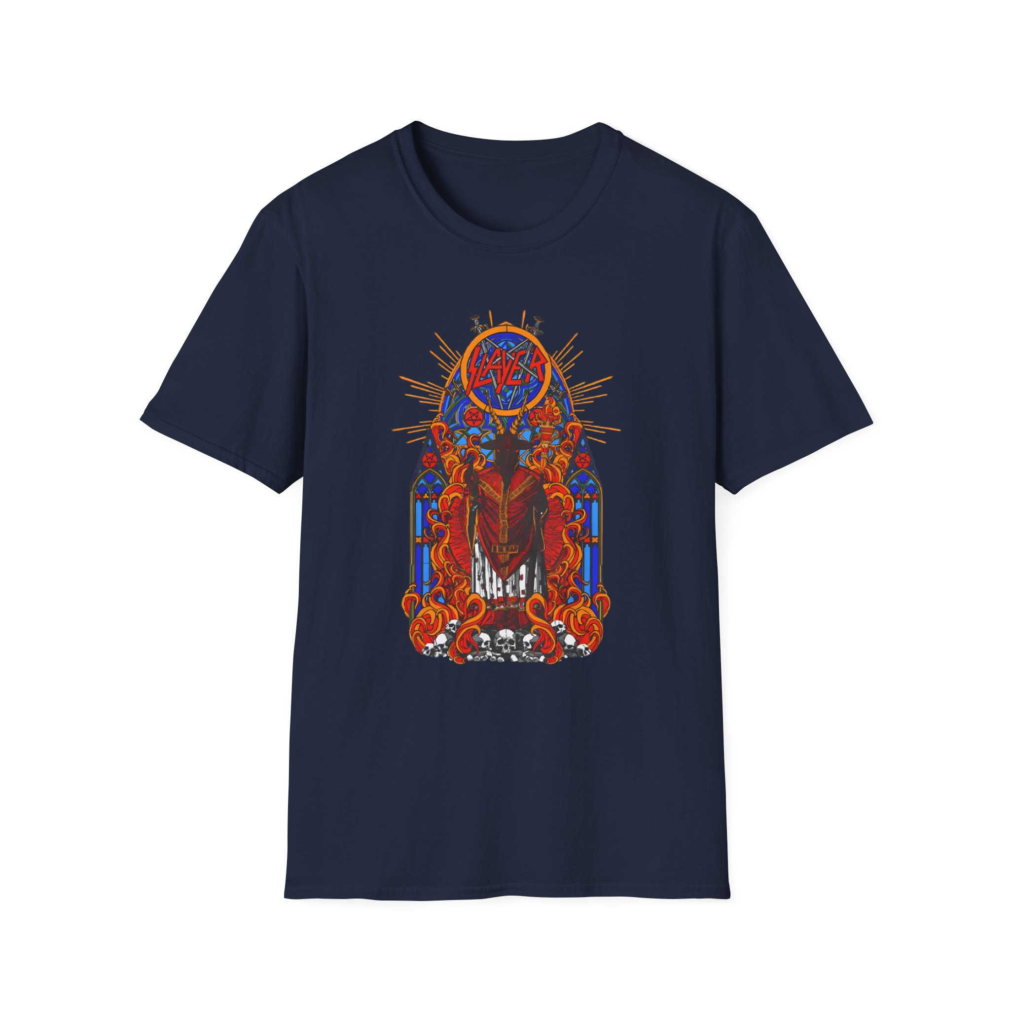 Slayer Goatgod Stained Glass Unisex Softstyle T-Shirt