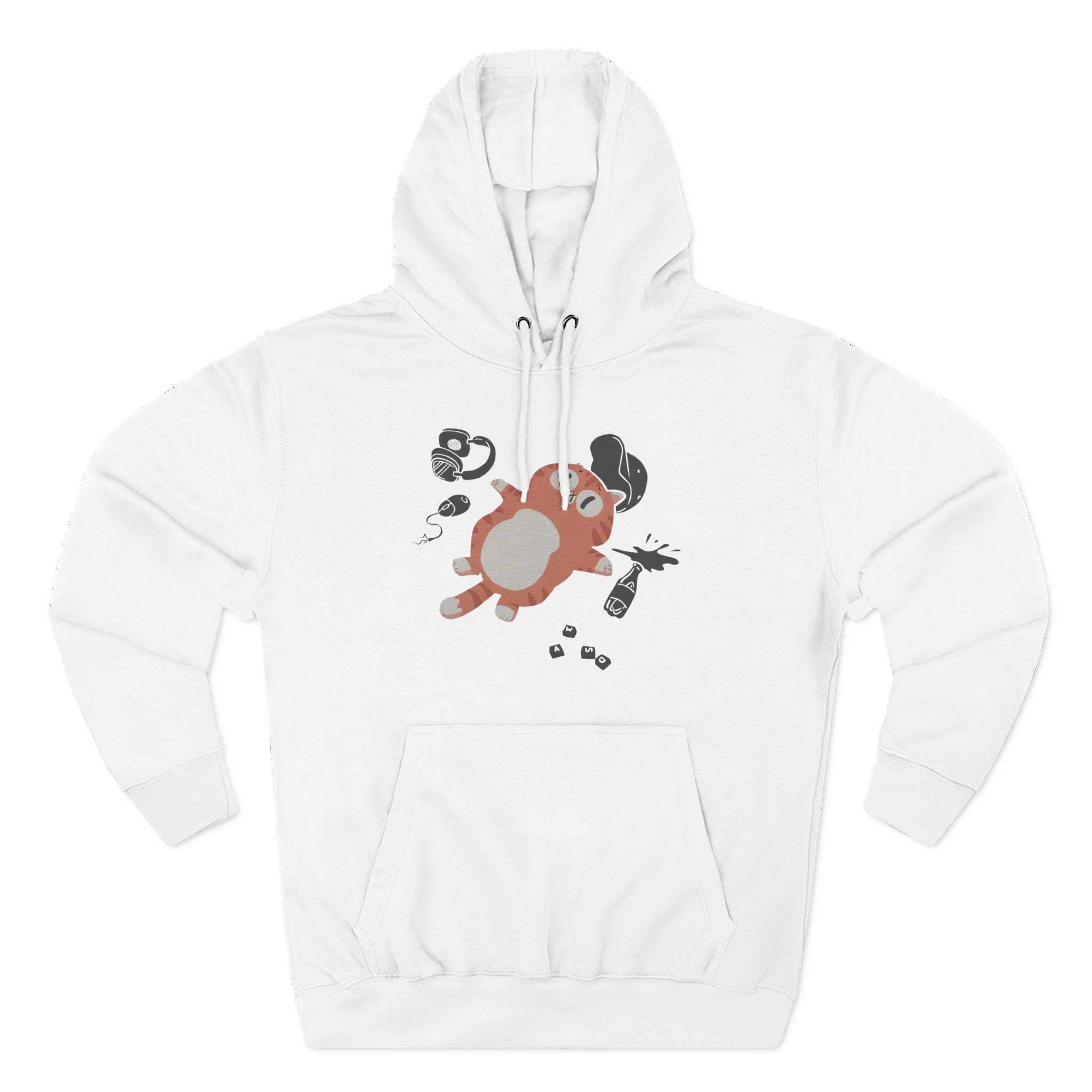 Lirik Gamed Out Cat Three-Panel Fleece Hoodie
