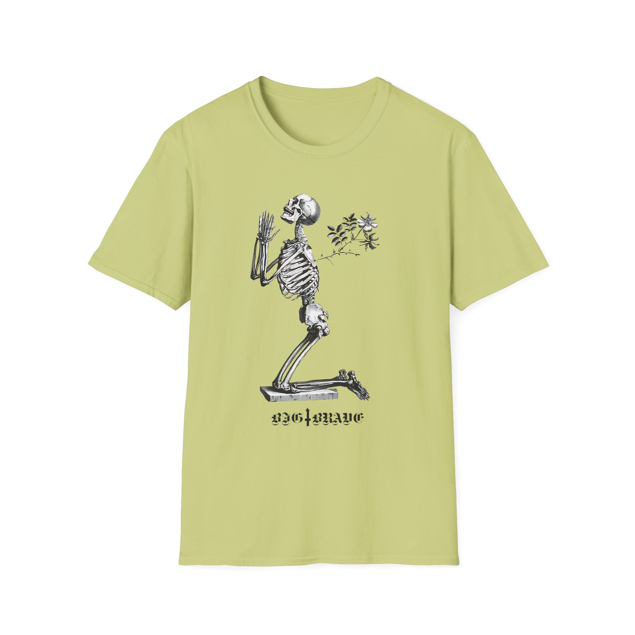 Big Brave Praying Skeleton Unisex Softstyle T-Shirt