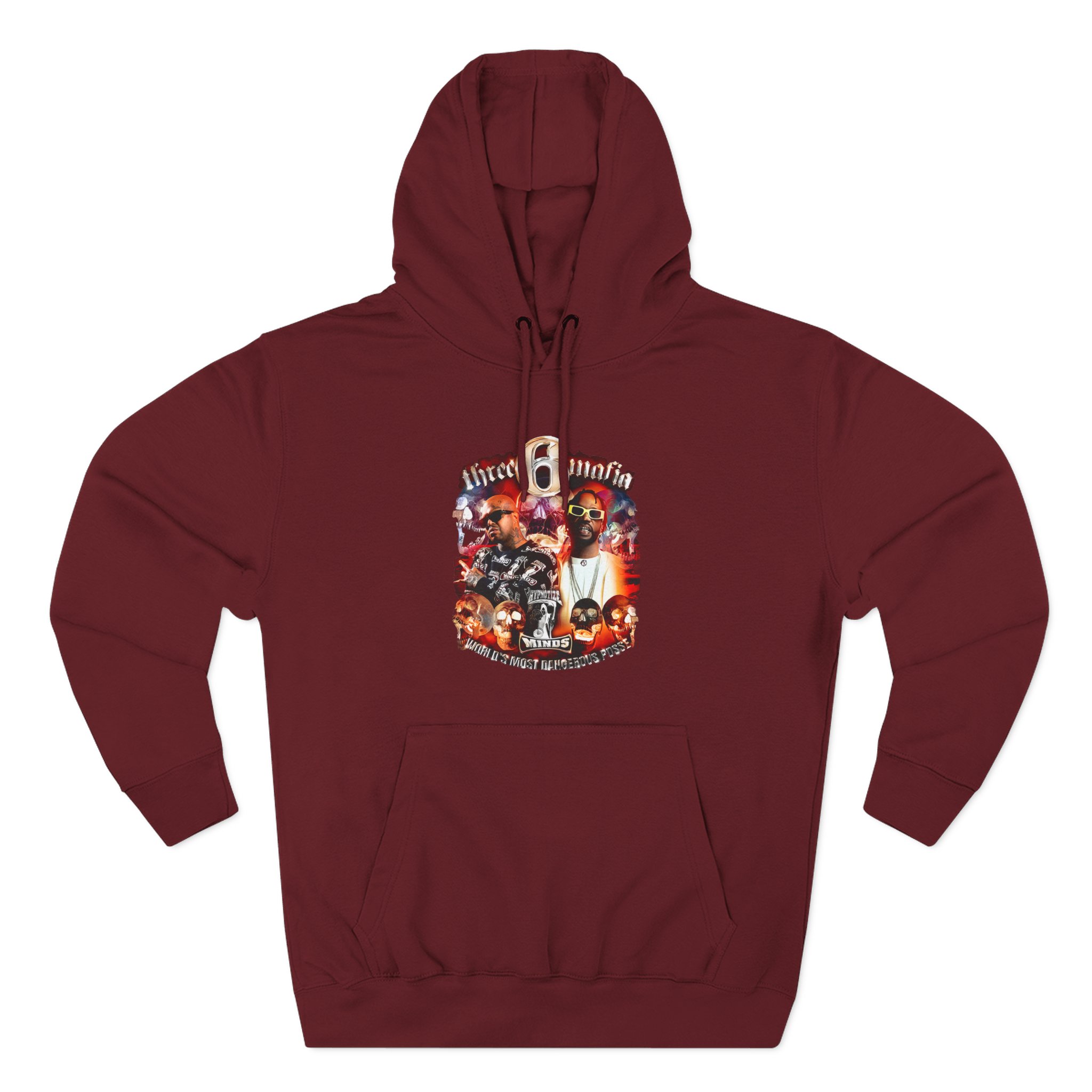 Three 6 Mafia Side 2 Side Three-Panel Fleece Hoodie