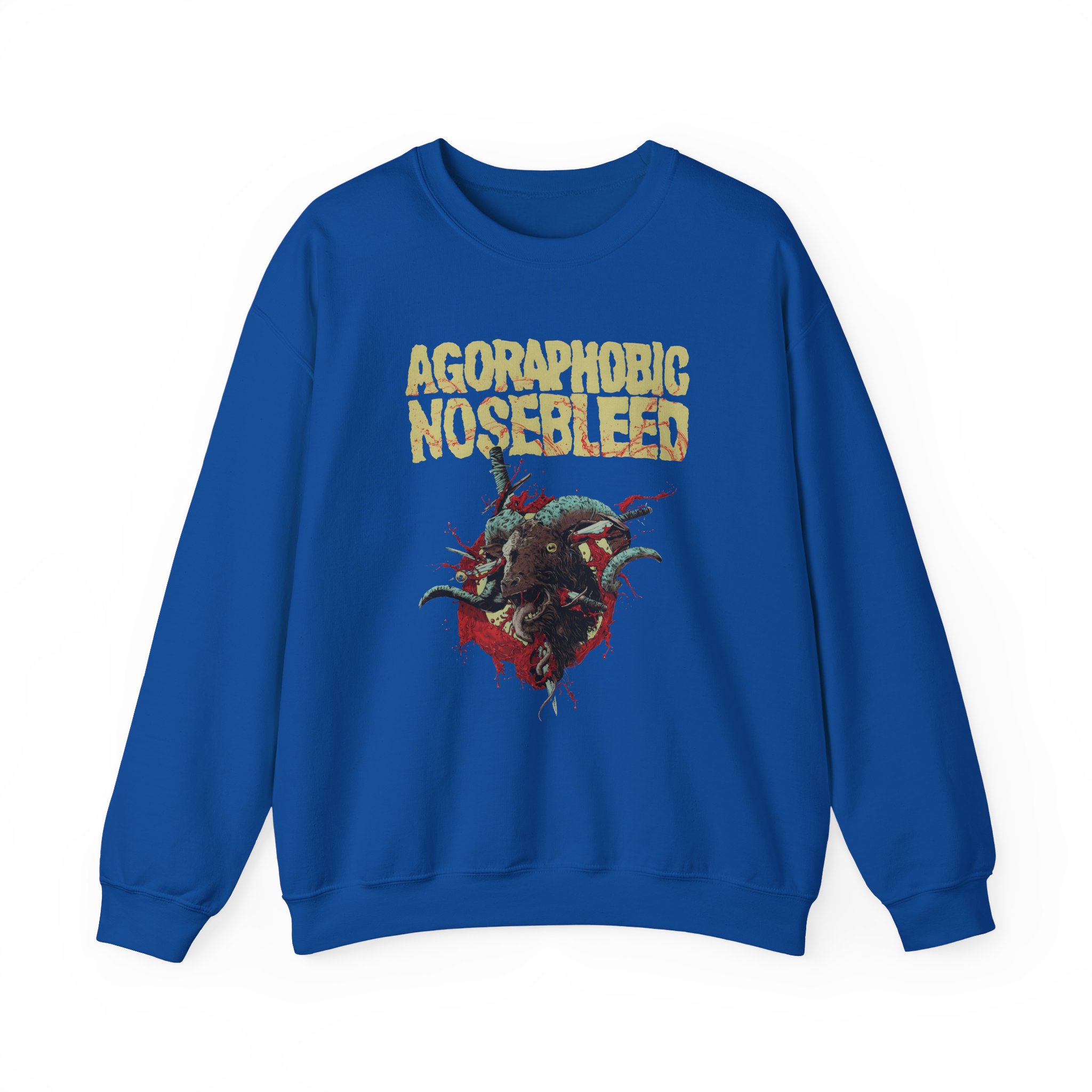 Agoraphobic Nosebleed Goat Head Unisex Heavy Blendâ„¢ Crewneck Sweatshirt