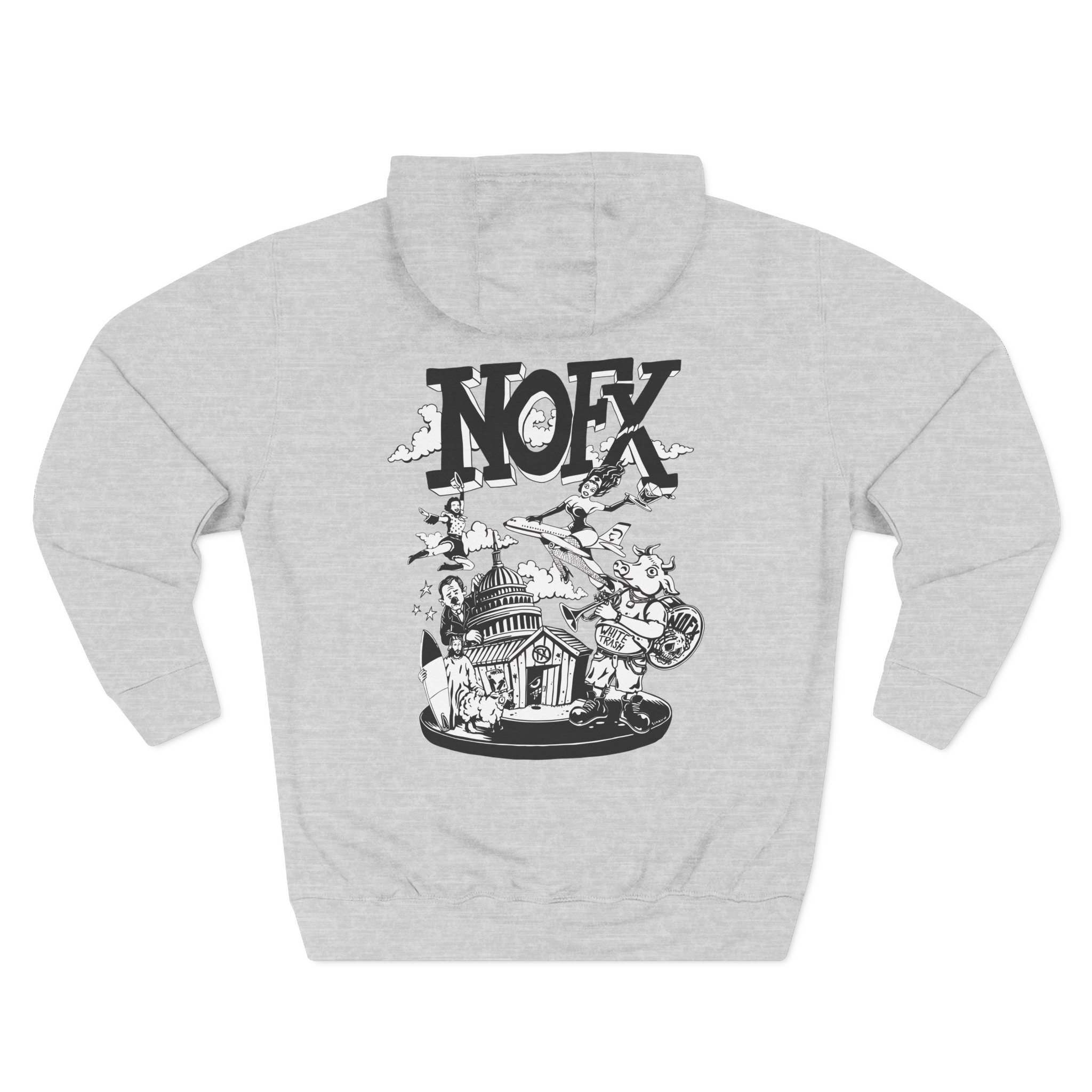 Nofx Allbums Three-Panel Fleece Hoodie