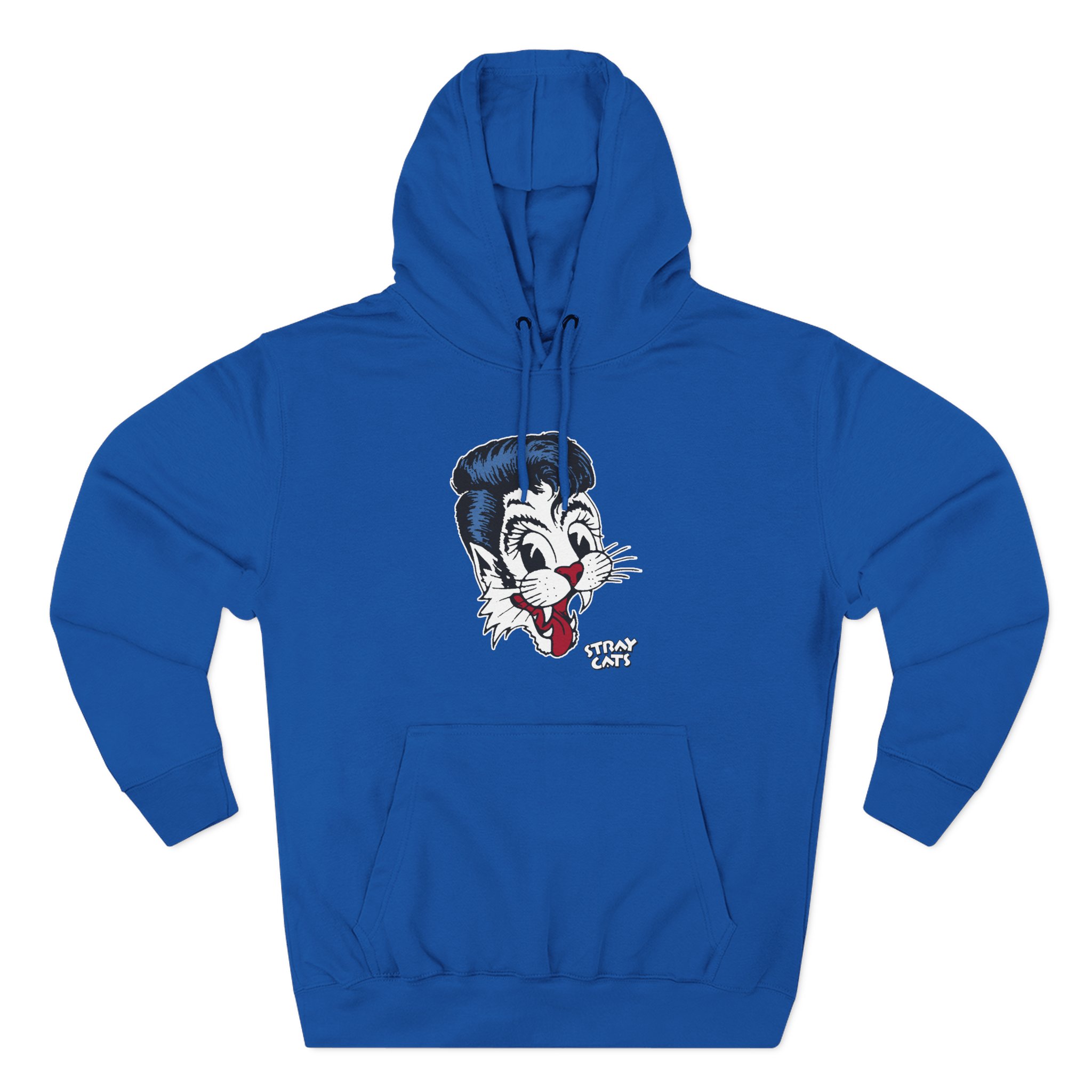 Stray Cats Big Blue Cat Three-Panel Fleece Hoodie