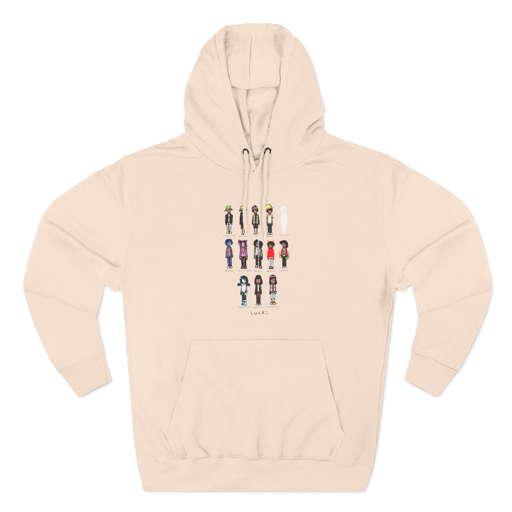 Lucki Eck$ Discography Evolution Three-Panel Fleece Hoodie