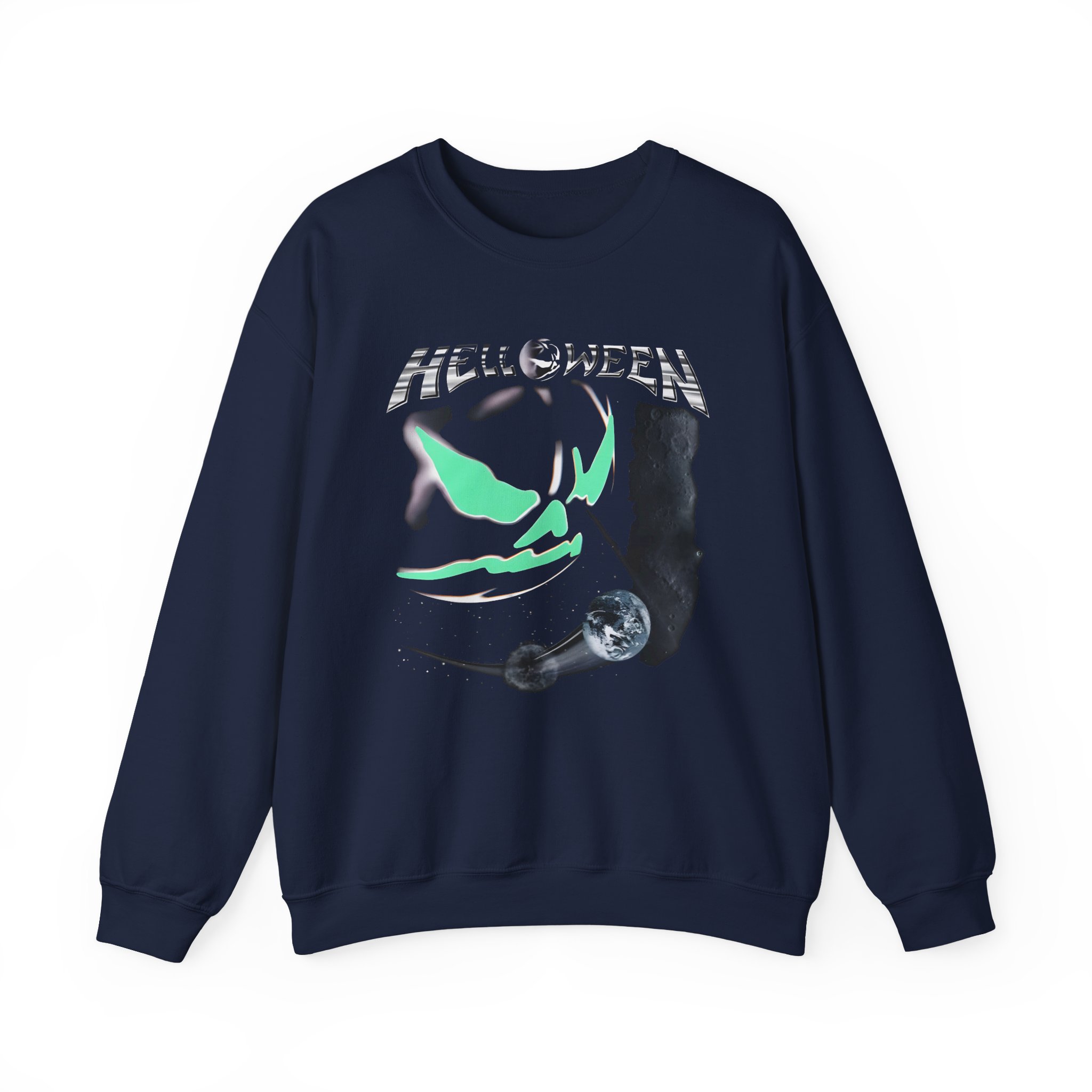 Helloween the Dark Ride Glow in the Dark Unisex Heavy Blendâ„¢ Crewneck Sweatshirt