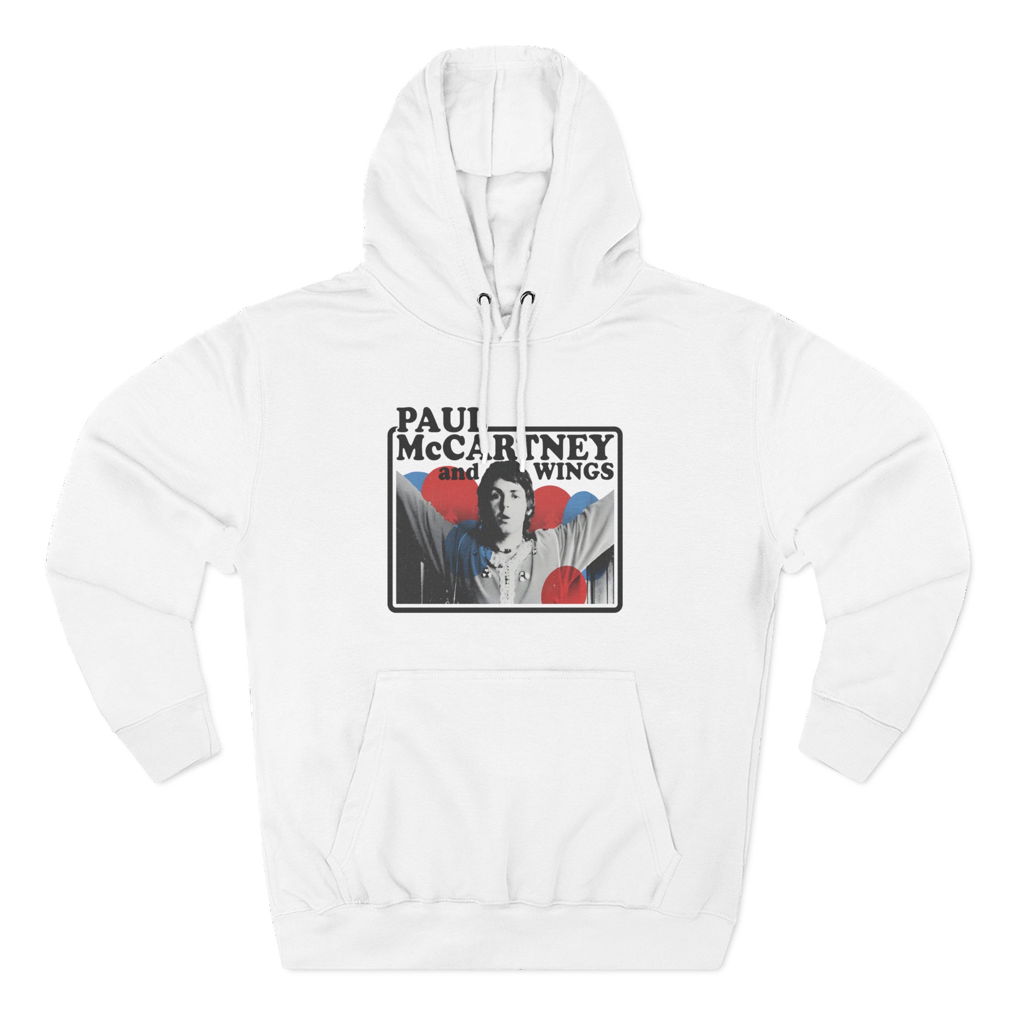 Wings Red Rose Three-Panel Fleece Hoodie