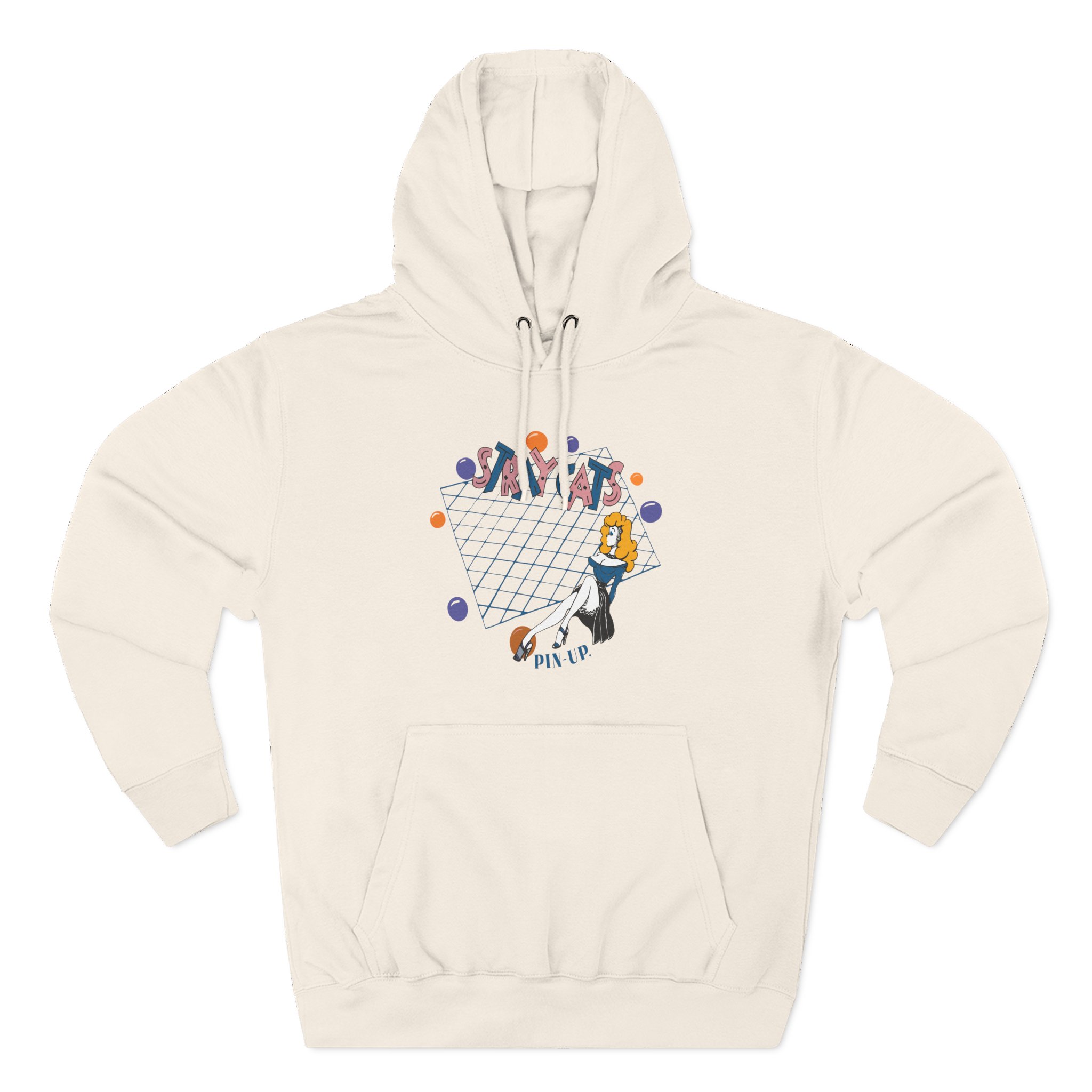 Stray Cats Pin Up Three-Panel Fleece Hoodie