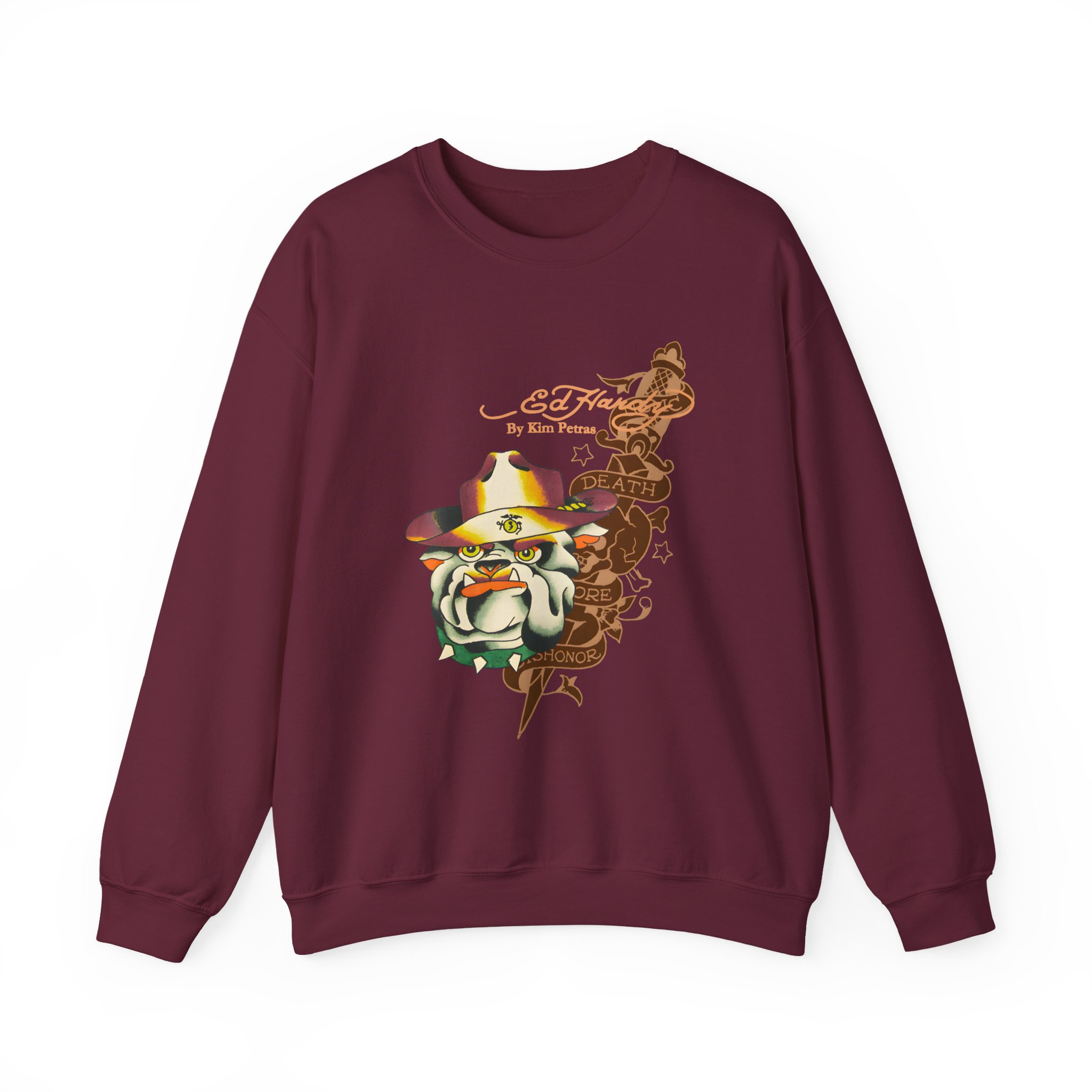 Kim Petras Bulldog Boxy Unisex Heavy Blendâ„¢ Crewneck Sweatshirt