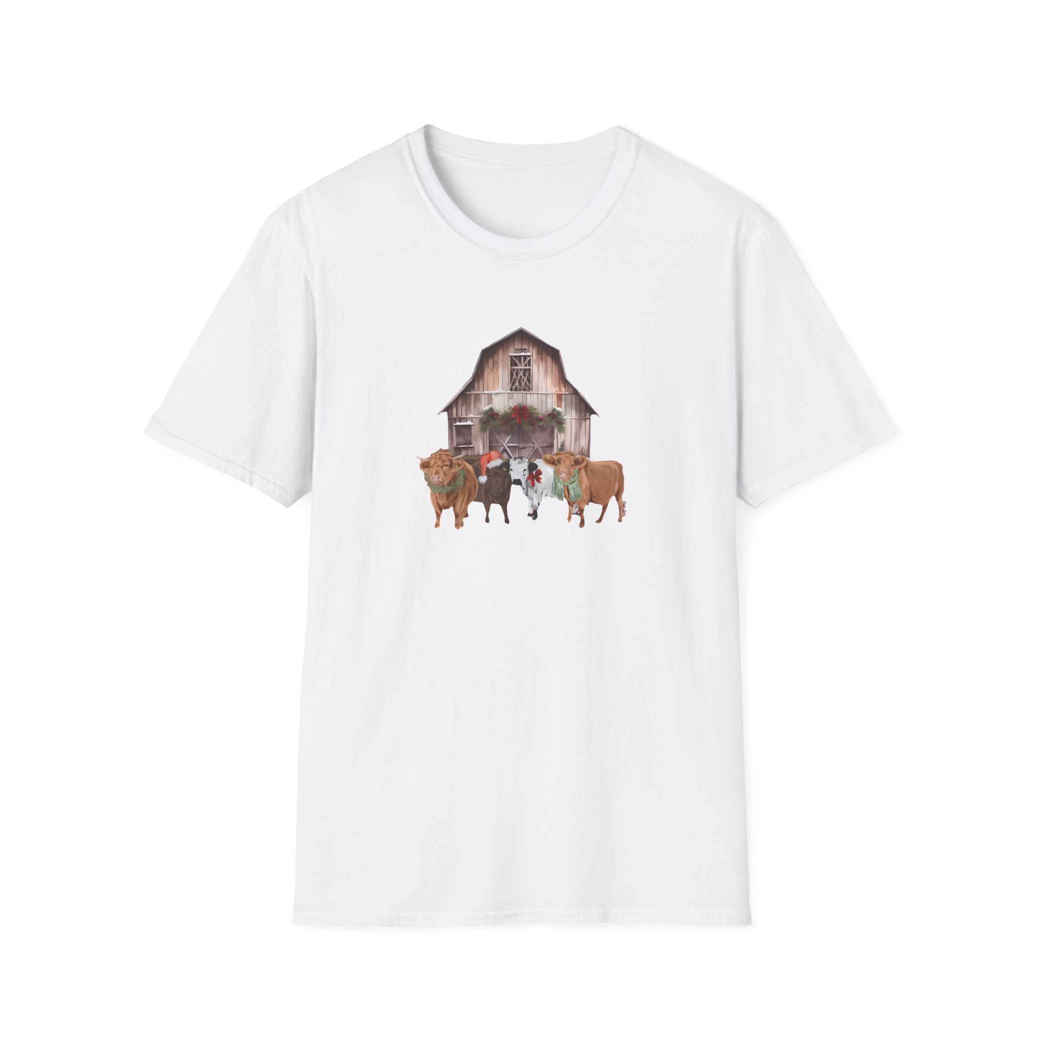 Katie Van Slyke Christmas Cows Unisex Softstyle T-Shirt