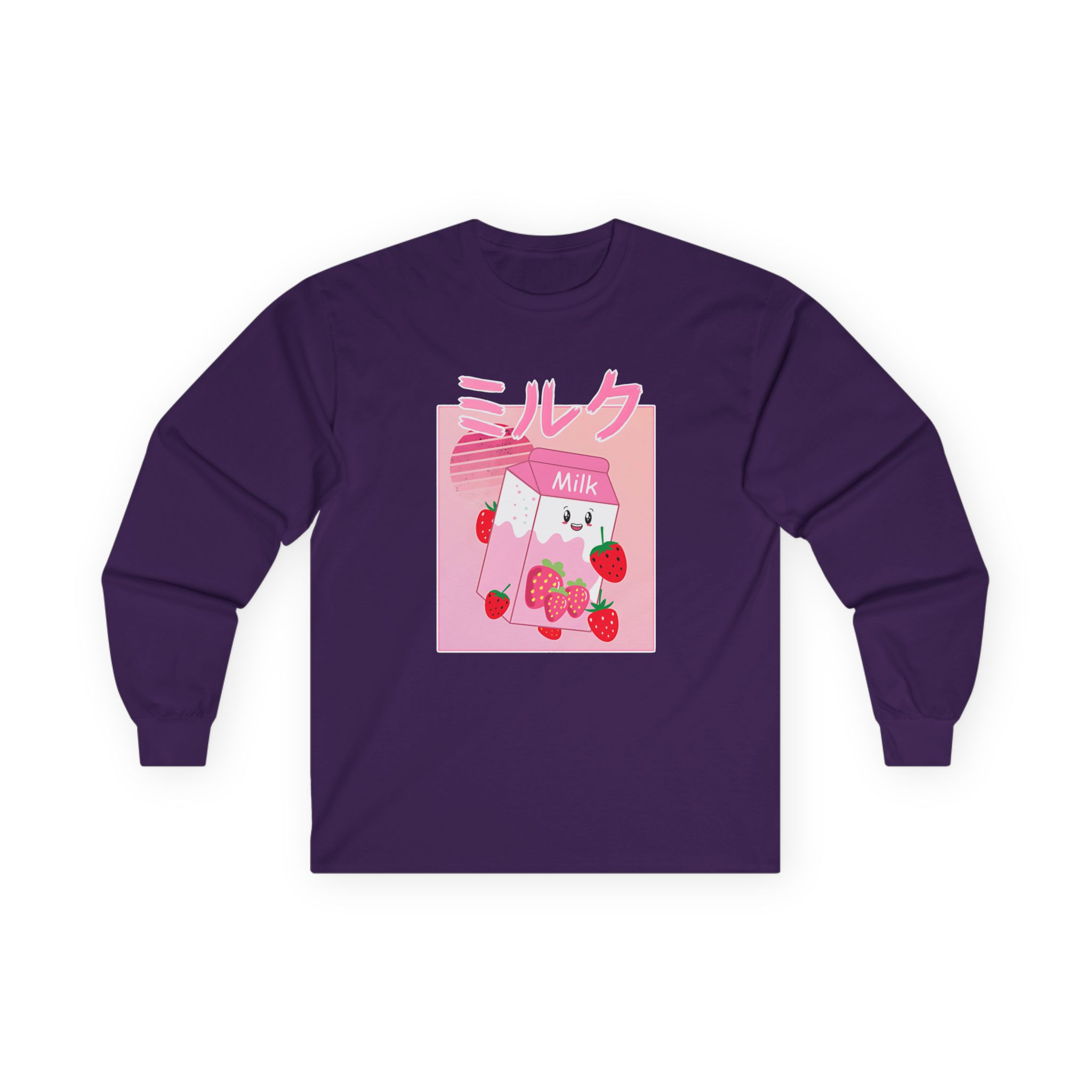 Georgenotfound Anime Strawberry Milk Shake Unisex Ultra Cotton Long Sleeve Tee