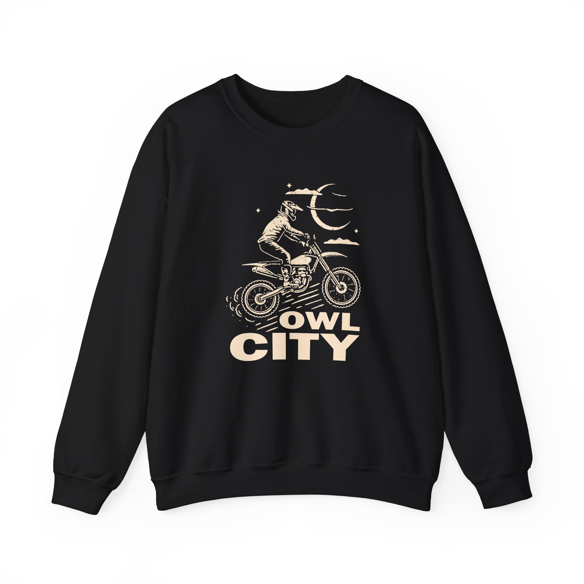 Owl City Motorcycle Puff Unisex Heavy Blendâ„¢ Crewneck Sweatshirt