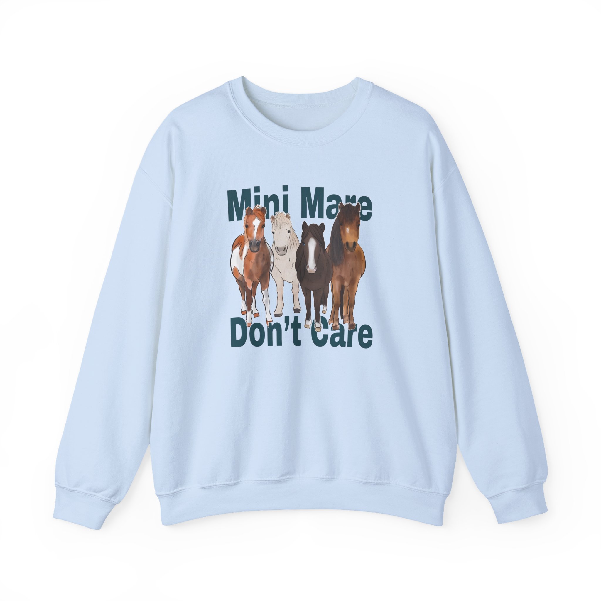 Katie Van Slyke Mini Mare Don't Care Unisex Heavy Blendâ„¢ Crewneck Sweatshirt