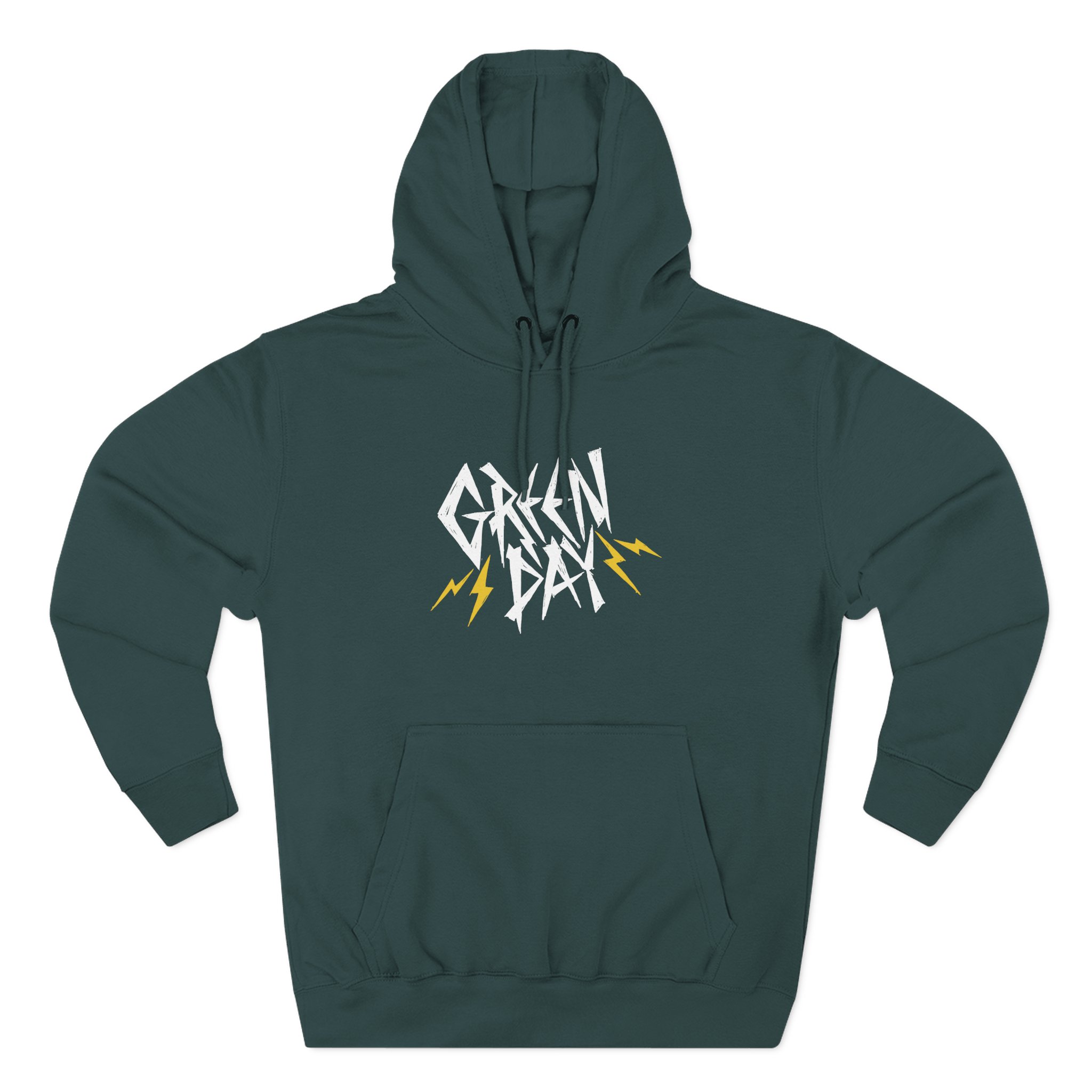Green Day Bolt Logo Three-Panel Fleece Hoodie