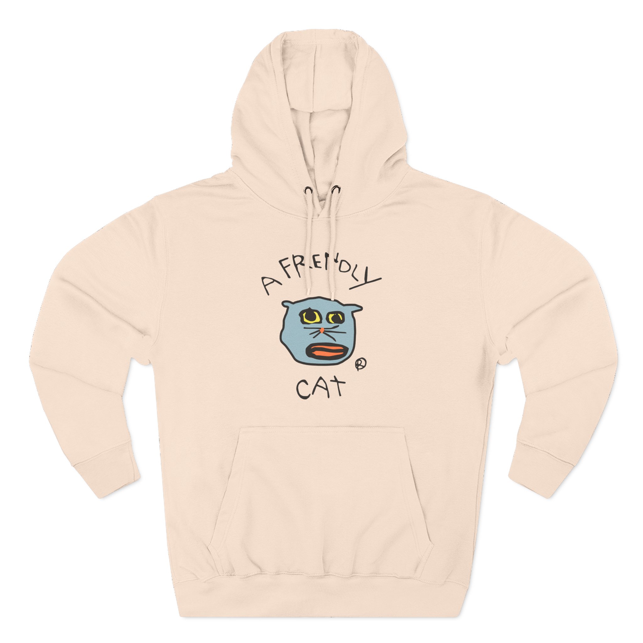 Lirik Just a Frendly Cat Three-Panel Fleece Hoodie