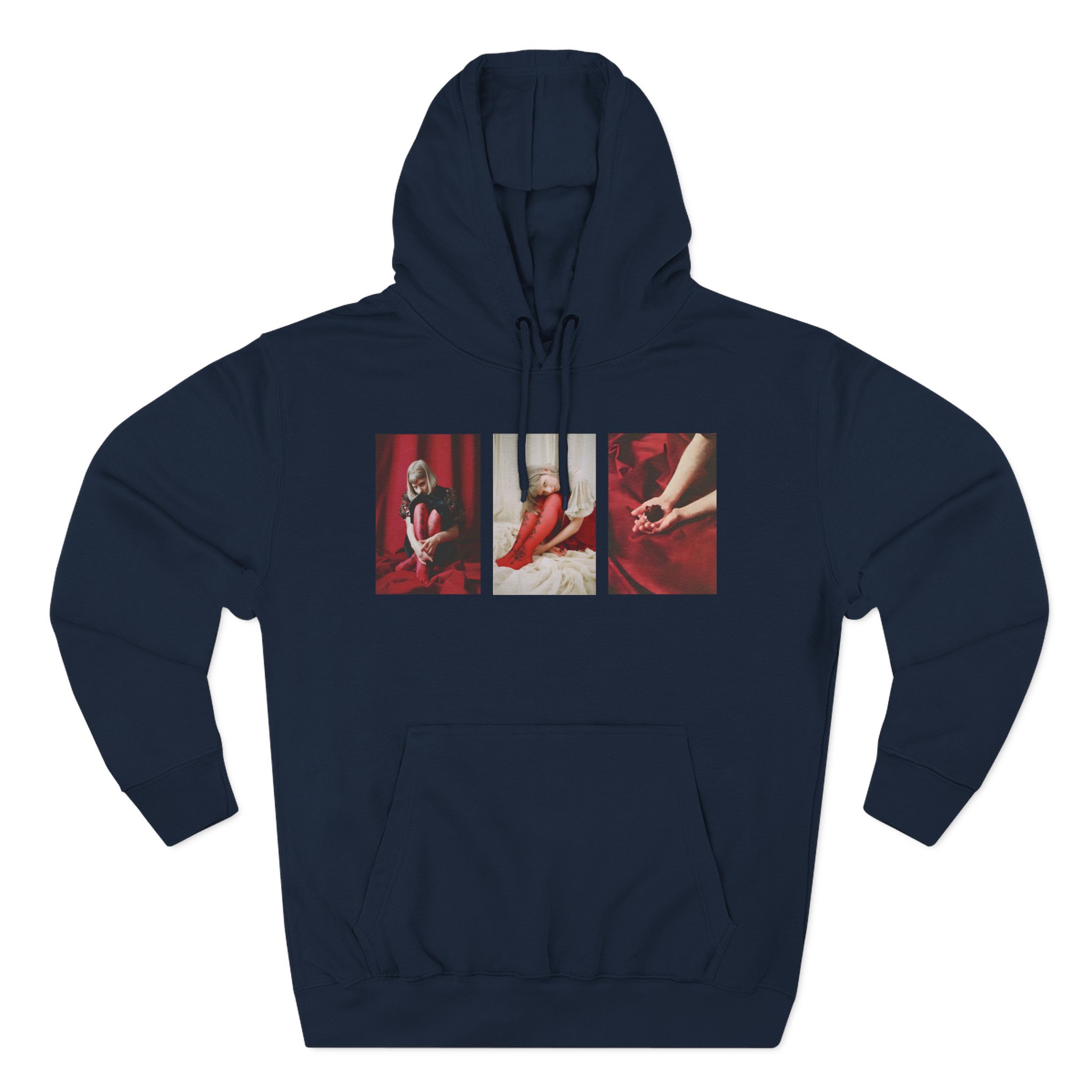 Aurora Triptich Album Art Ecru Three-Panel Fleece Hoodie