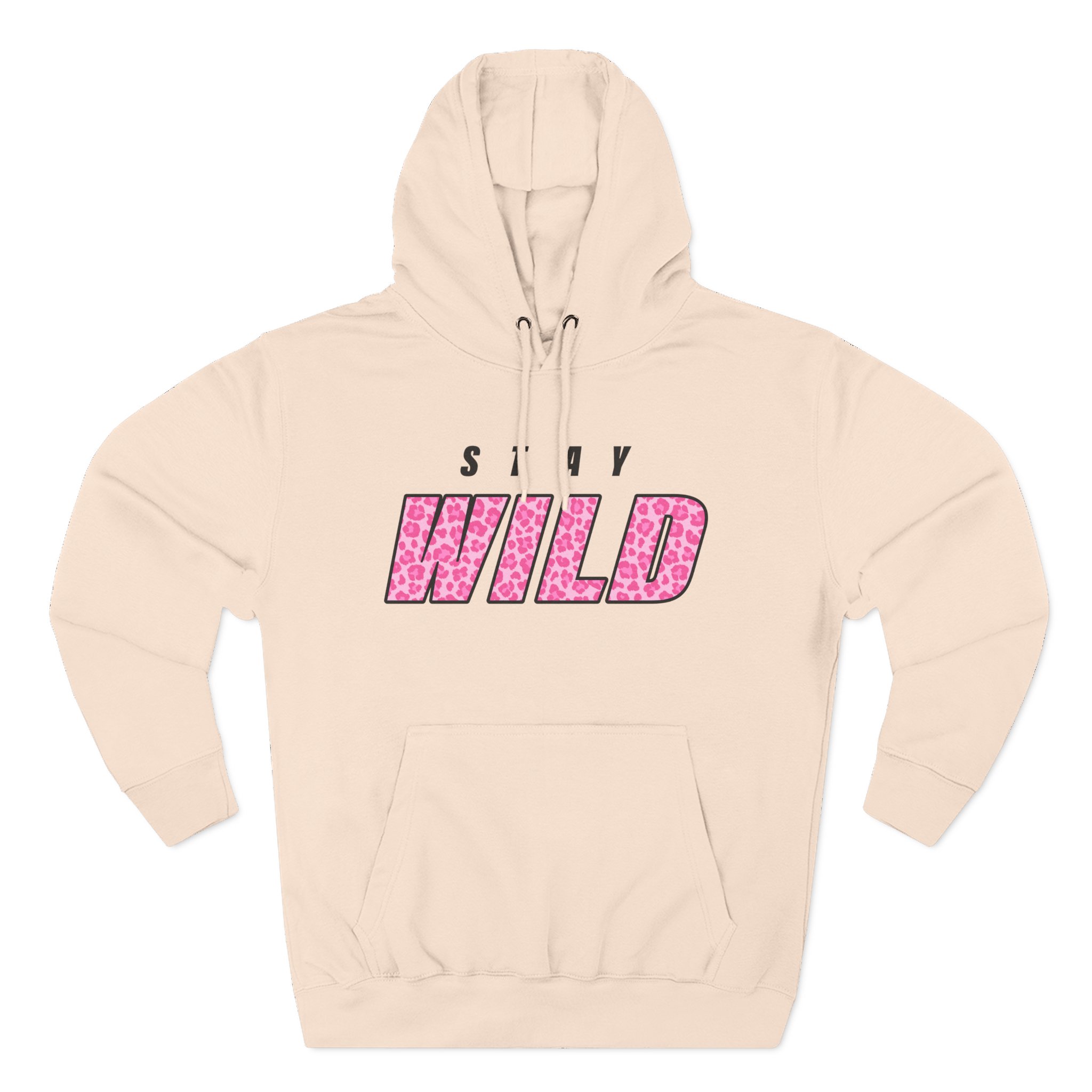 Wild Pink Three-Panel Fleece Hoodie