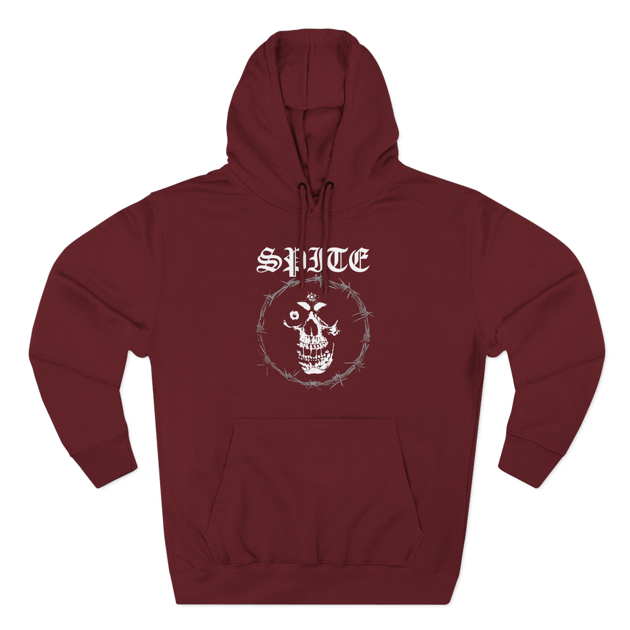 Spite Barbed Skull Three-Panel Fleece Hoodie