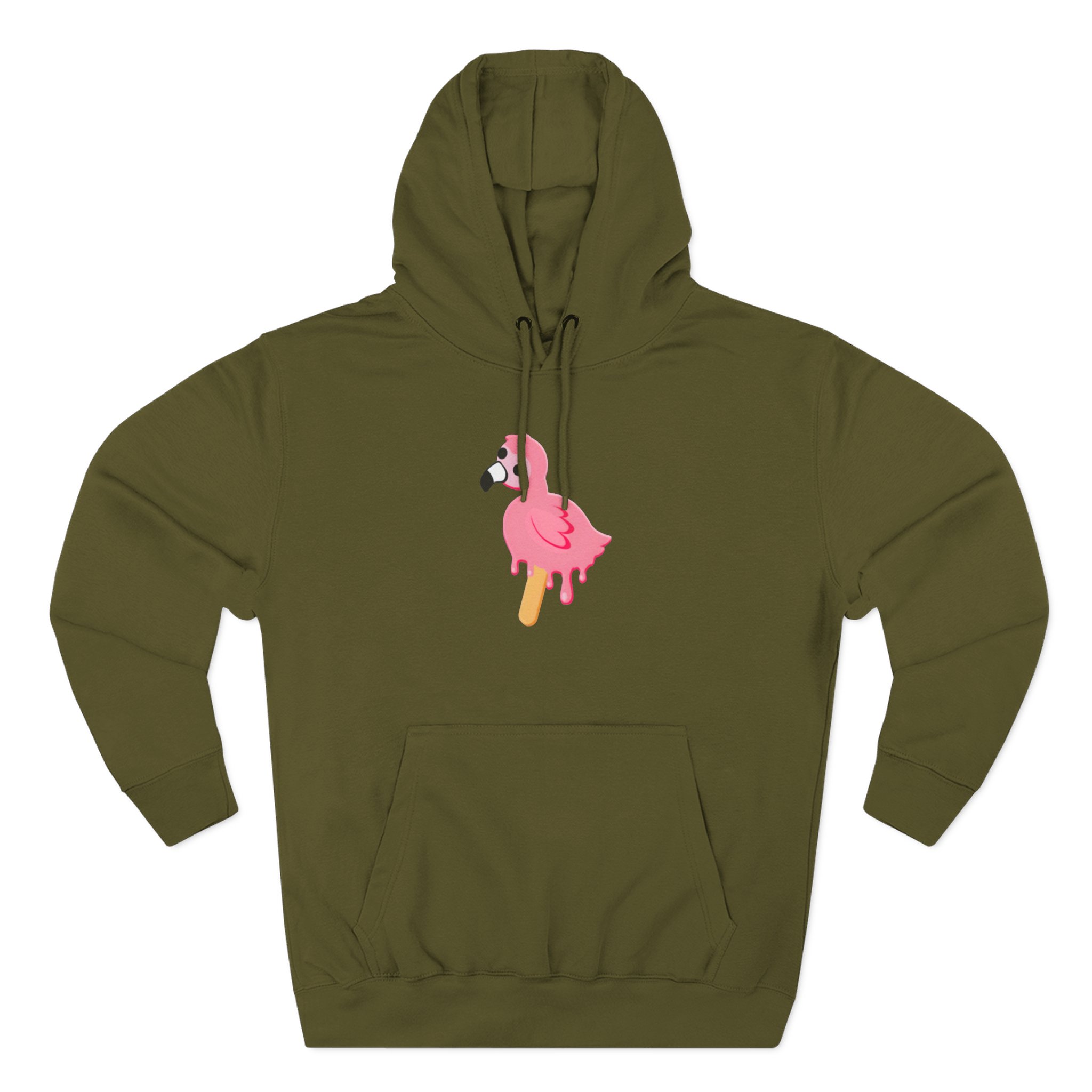 Flamingo Three-Panel Fleece Hoodie