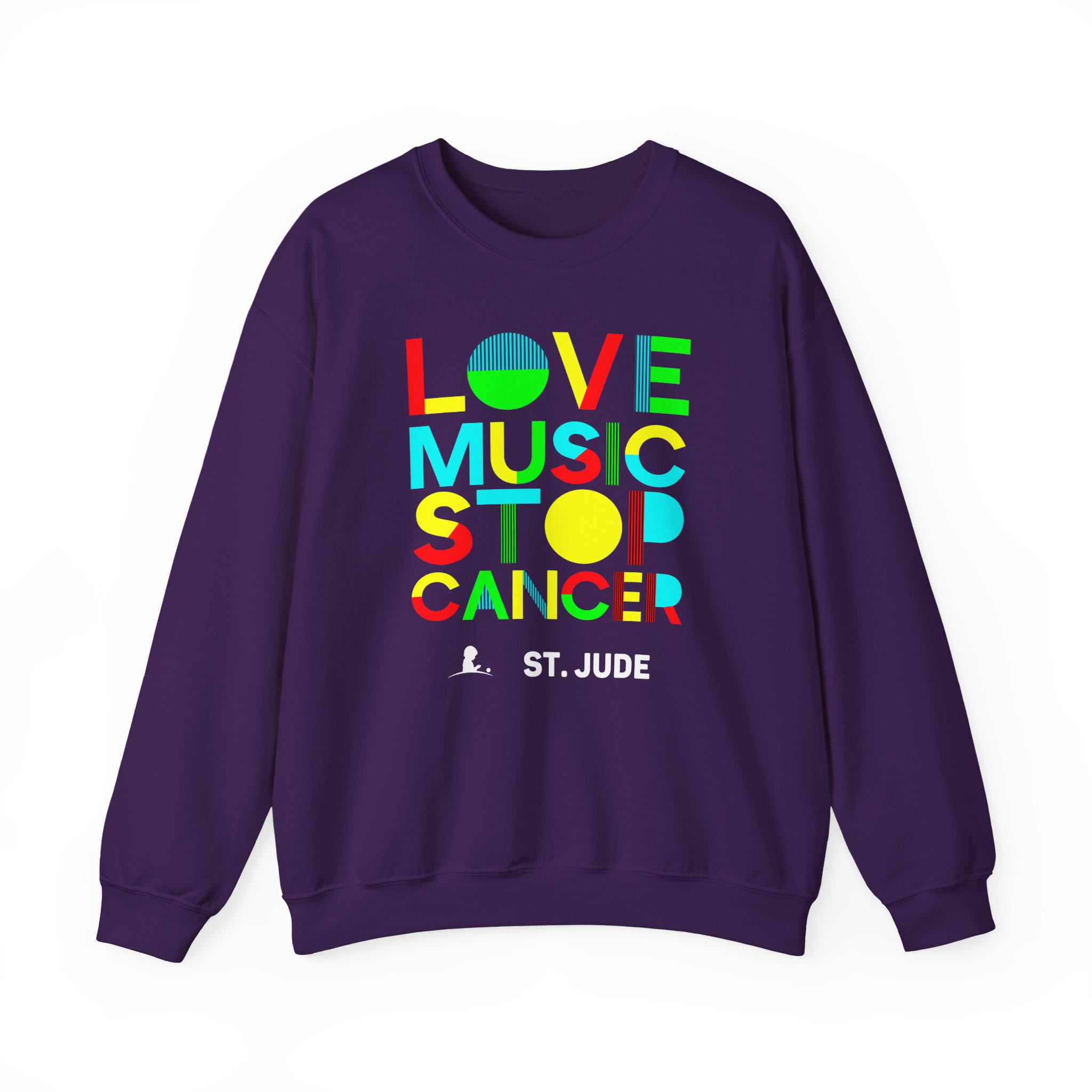 Liquid Stranger Love Music Stop Cancer Unisex Heavy Blendâ„¢ Crewneck Sweatshirt