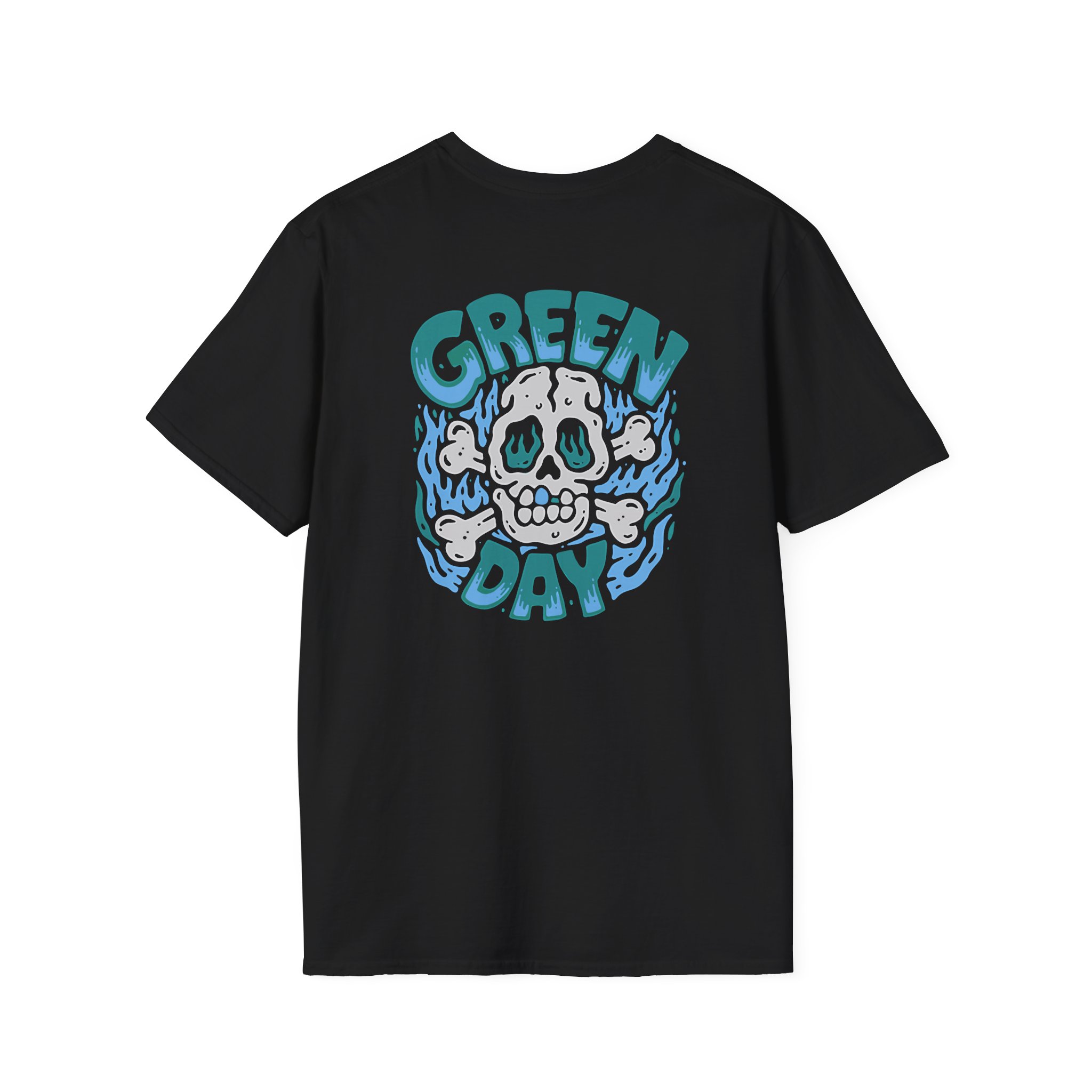 Green Day Blue Skull Unisex Softstyle T-Shirt