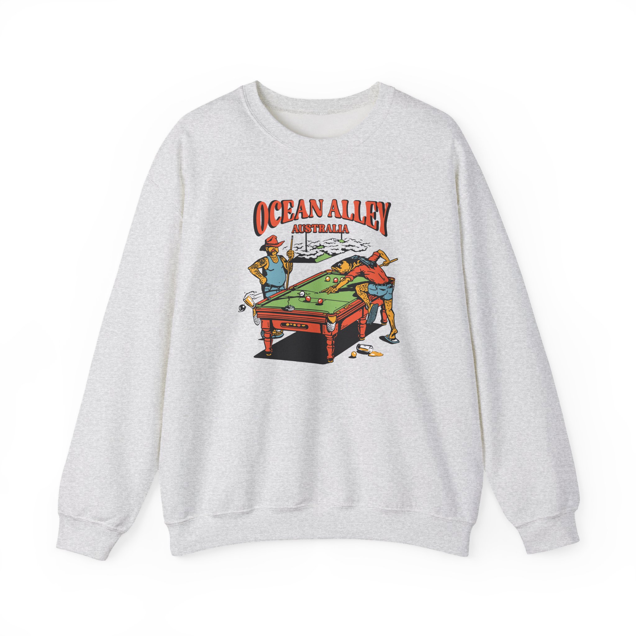 Ocean Alley Pool Table Unisex Heavy Blendâ„¢ Crewneck Sweatshirt