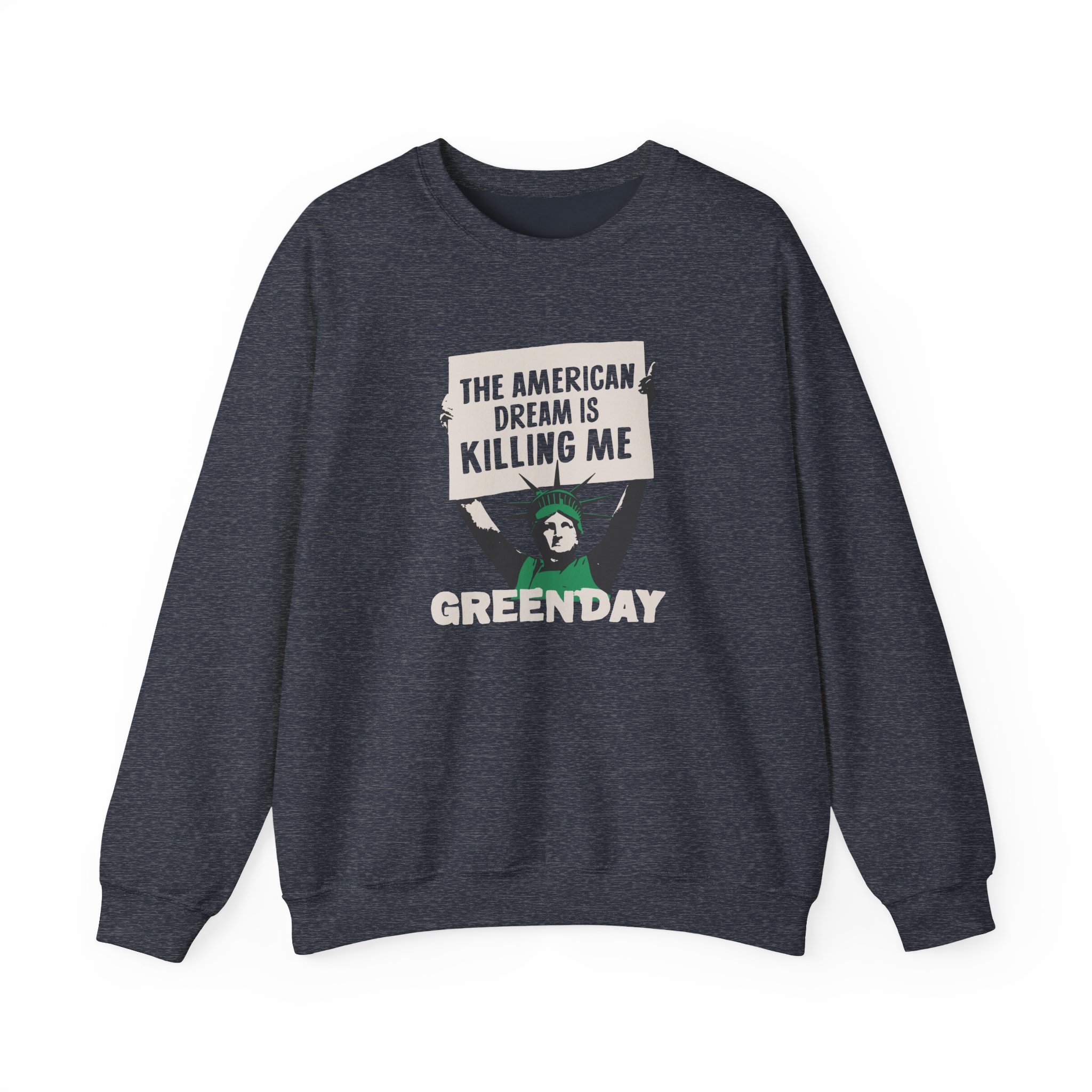 Green Day Lady Liberty Protest Unisex Heavy Blendâ„¢ Crewneck Sweatshirt