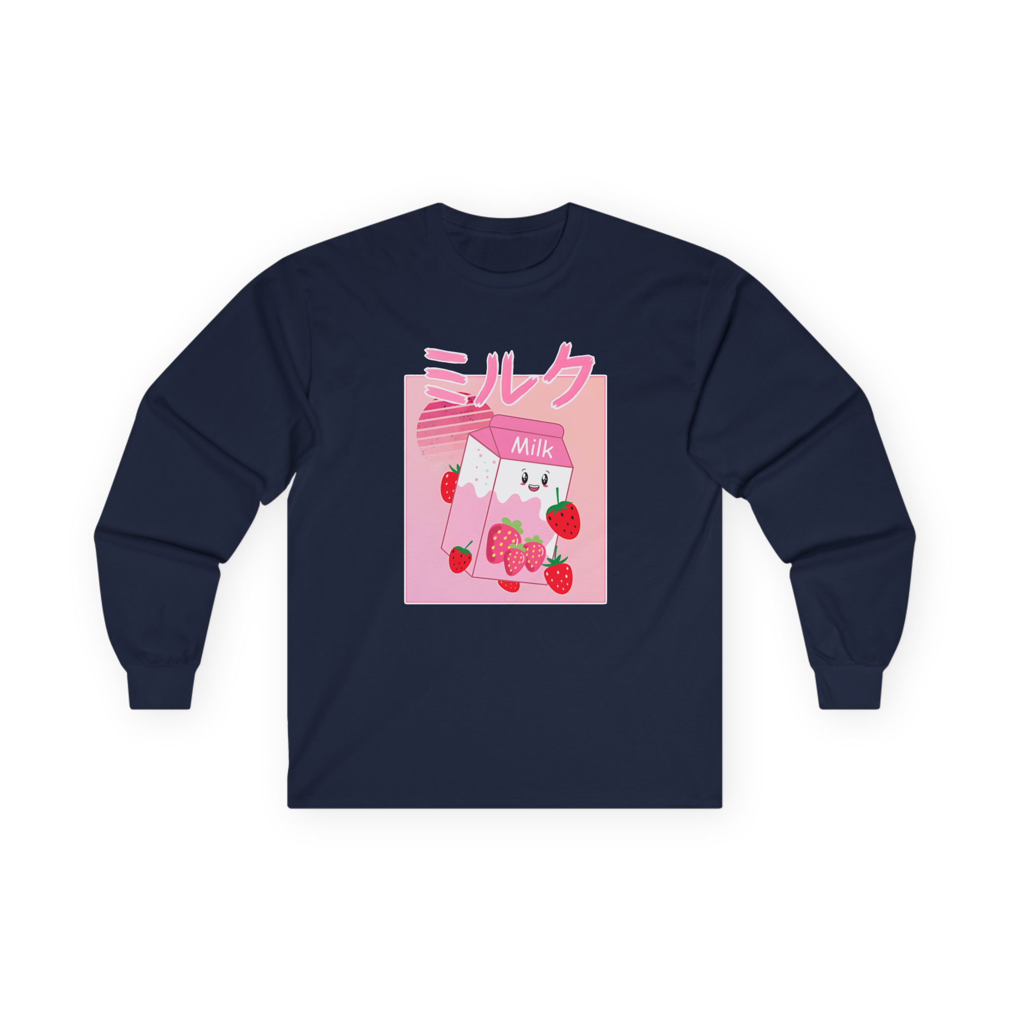 Georgenotfound Anime Strawberry Milk Shake Unisex Ultra Cotton Long Sleeve Tee