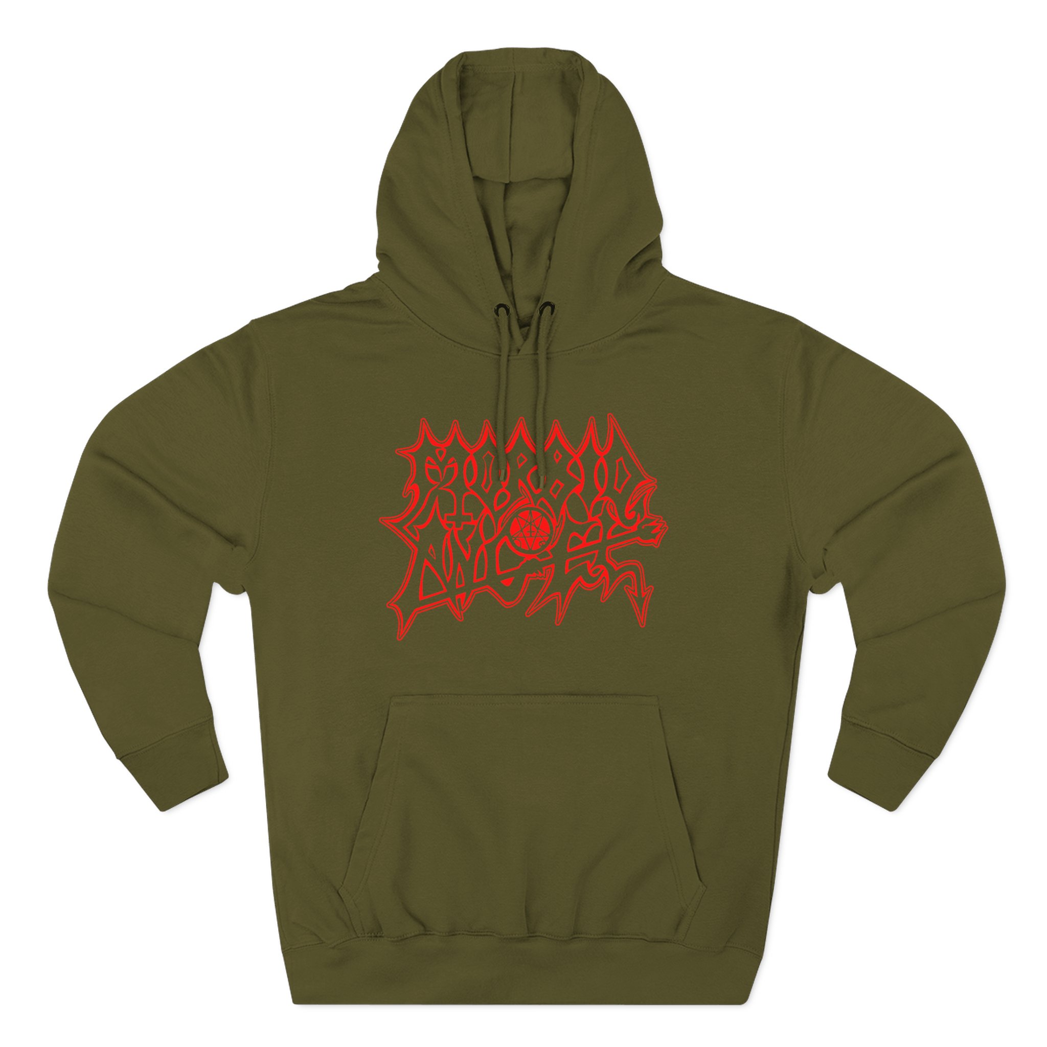 Morbid Angel Red Logo Three-Panel Fleece Hoodie