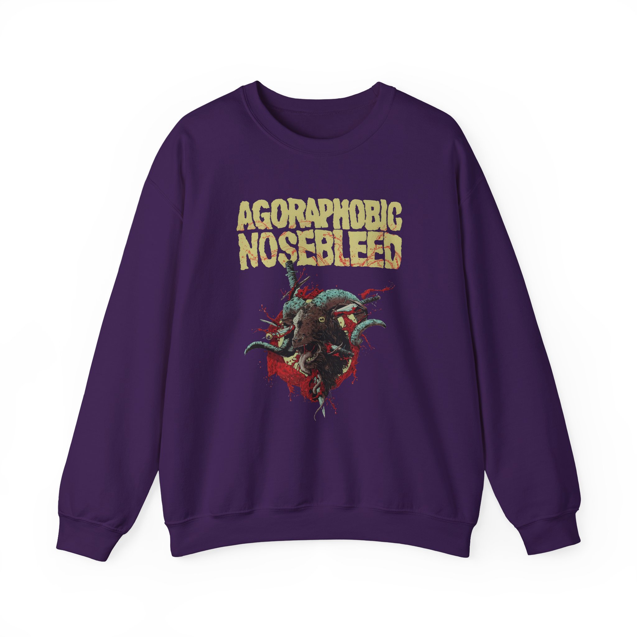 Agoraphobic Nosebleed Goat Head Unisex Heavy Blendâ„¢ Crewneck Sweatshirt