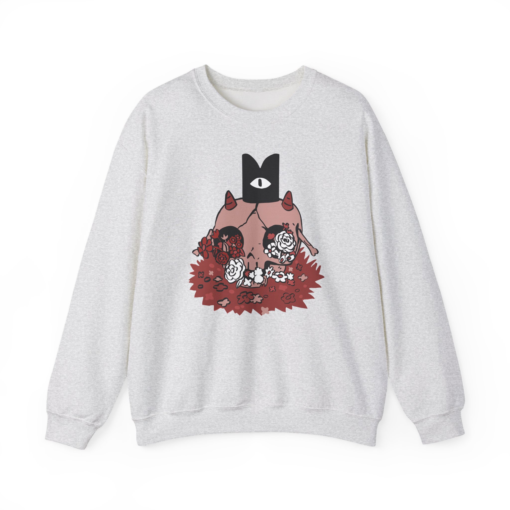 Cult of the Lamb Floral Skull Unisex Heavy Blendâ„¢ Crewneck Sweatshirt