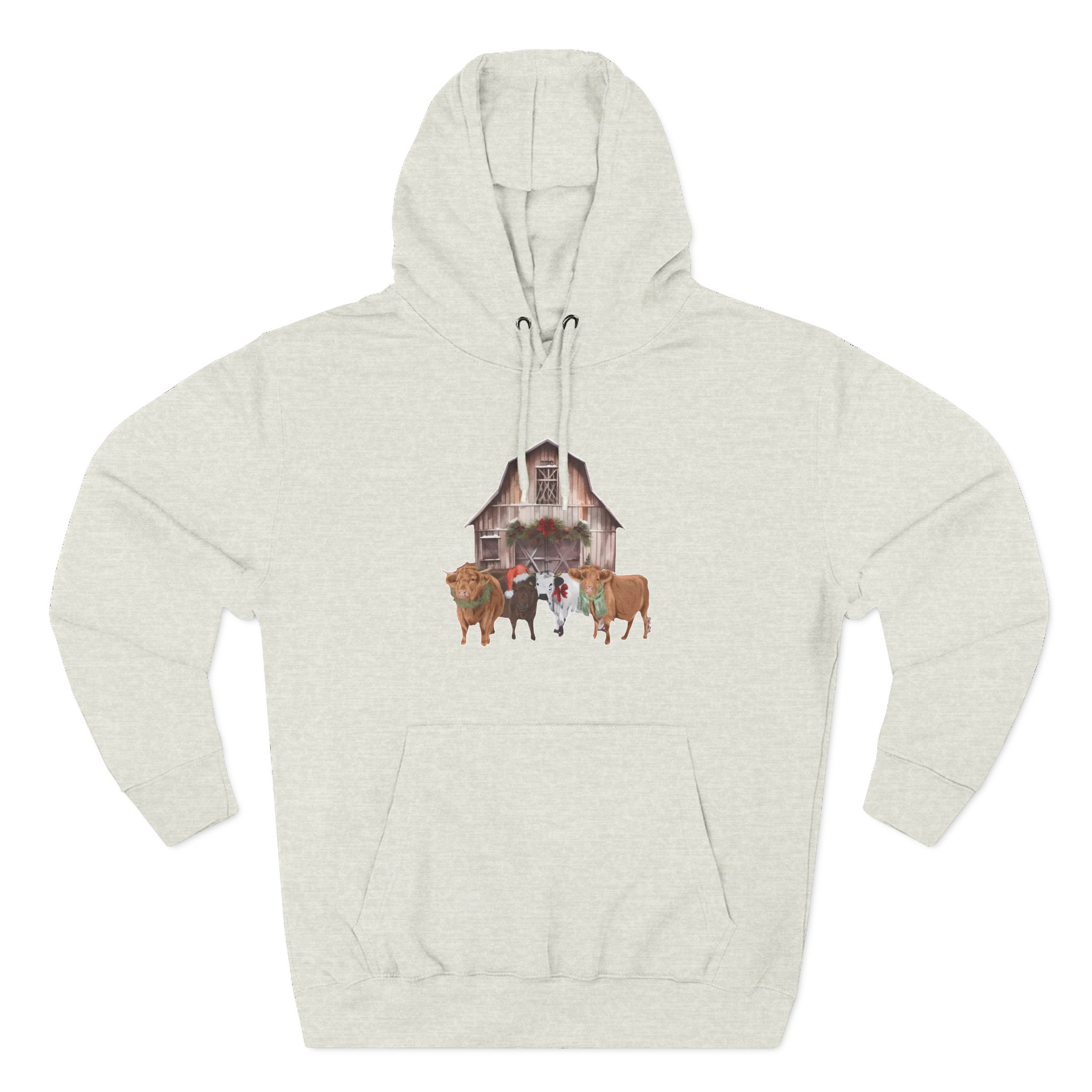 Katie Van Slyke Christmas Cows Three-Panel Fleece Hoodie