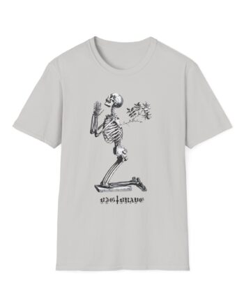 Big Brave Praying Skeleton Unisex Softstyle T-Shirt