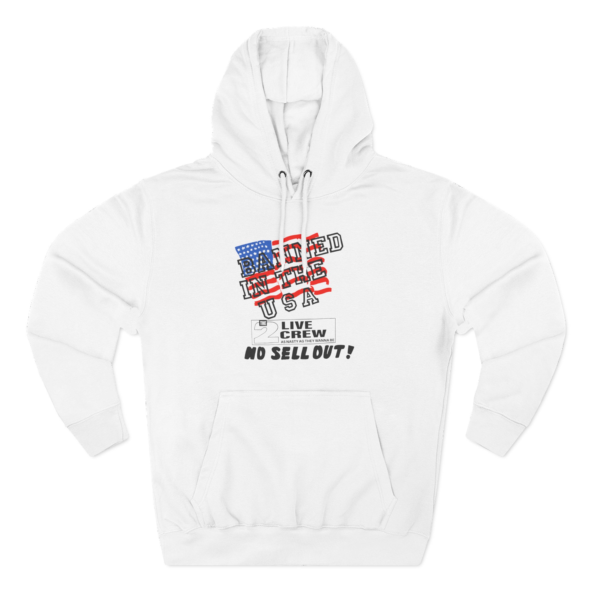 2 Live Crew Banned in the U.s.a. Luke Records Three-Panel Fleece Hoodie