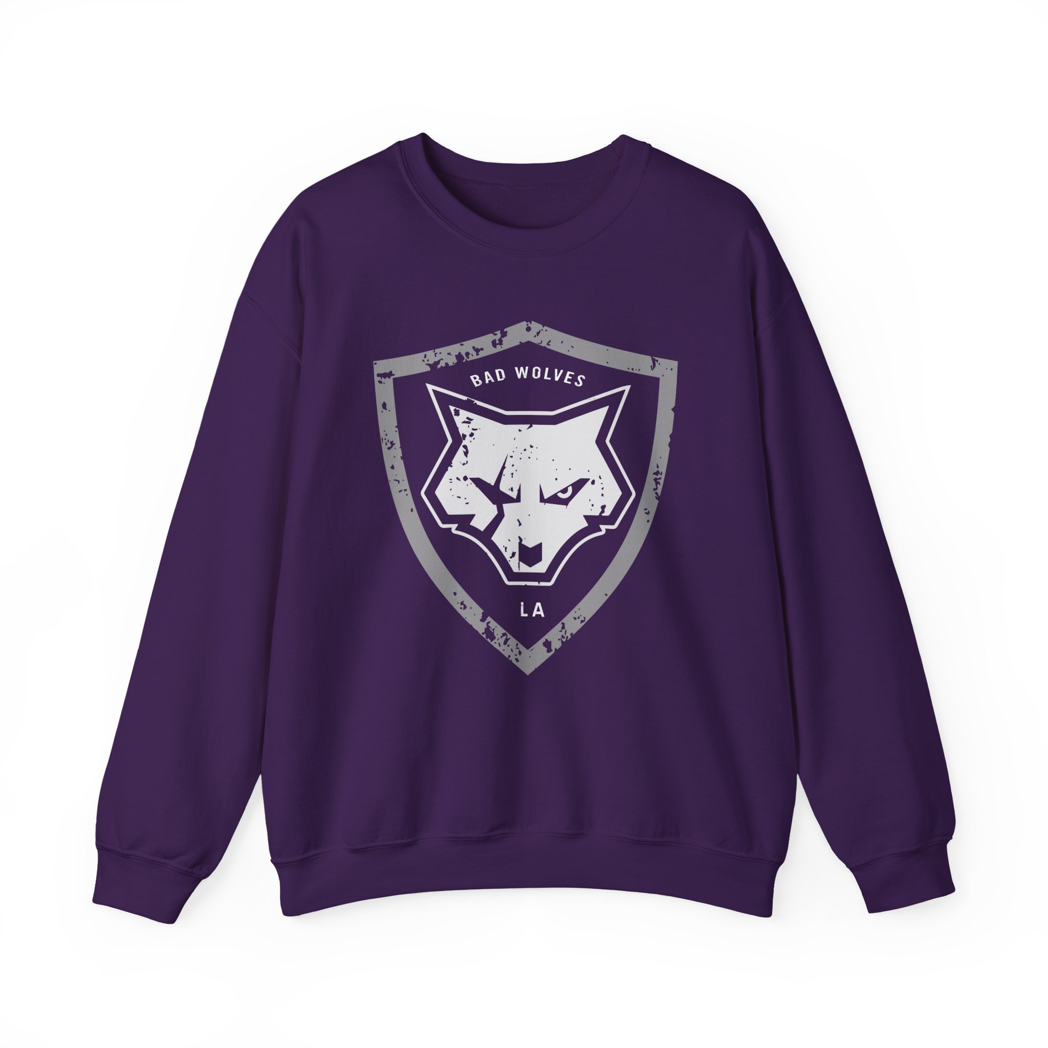 Bad Wolves Distressed Shield Unisex Heavy Blendâ„¢ Crewneck Sweatshirt