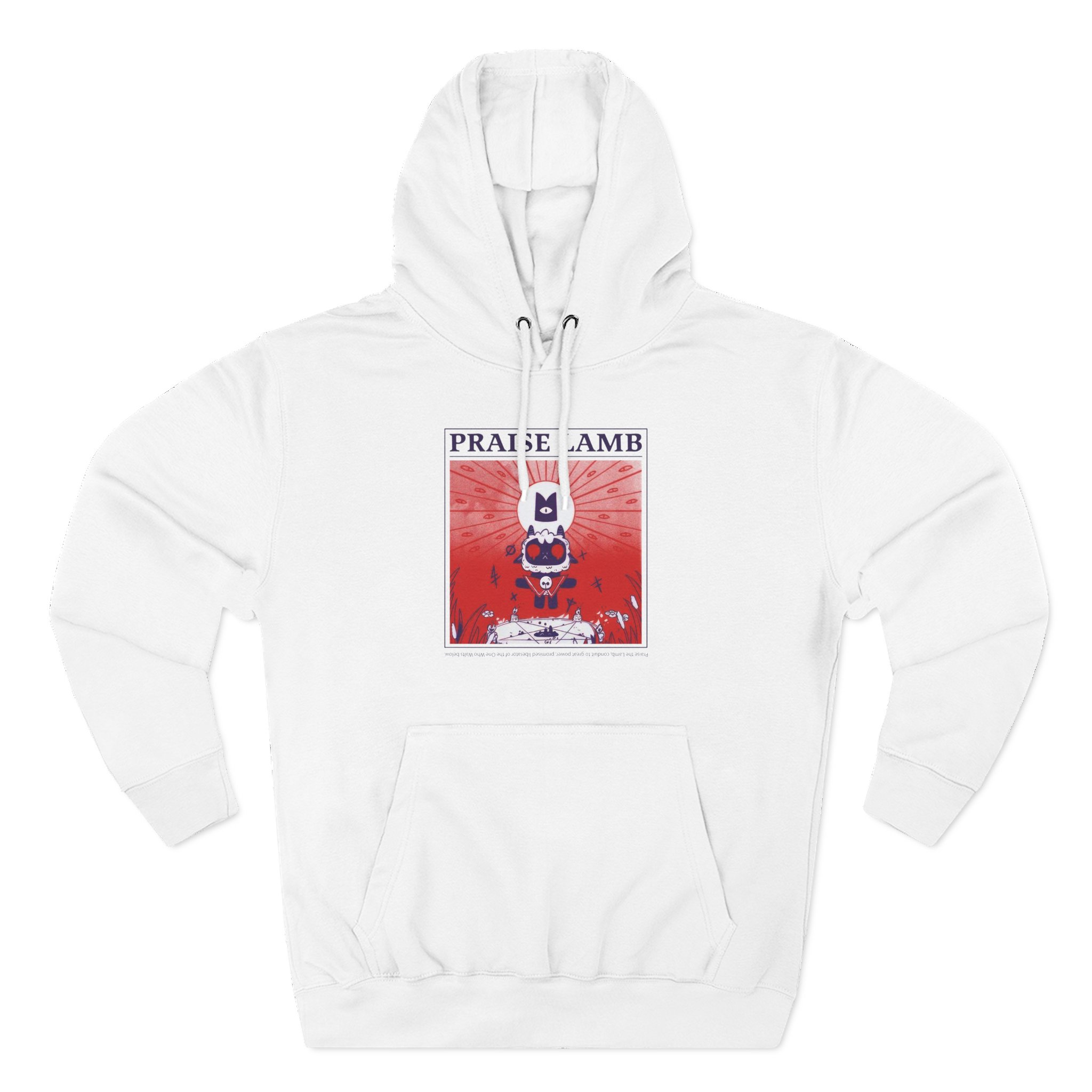 Cult of the Lamb Praise Lamb Three-Panel Fleece Hoodie