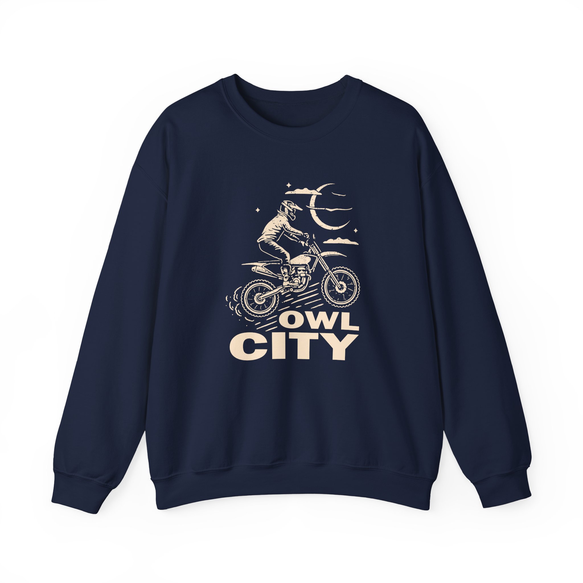 Owl City Motorcycle Puff Unisex Heavy Blendâ„¢ Crewneck Sweatshirt