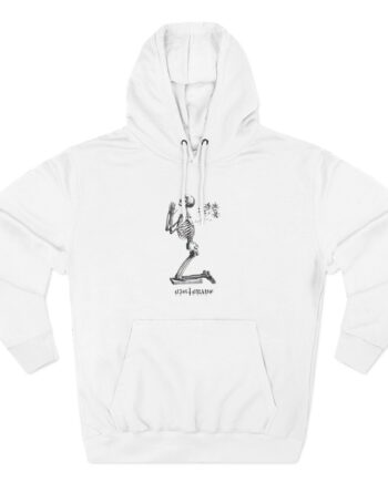 Big Brave Praying Skeleton Three-Panel Fleece Hoodie