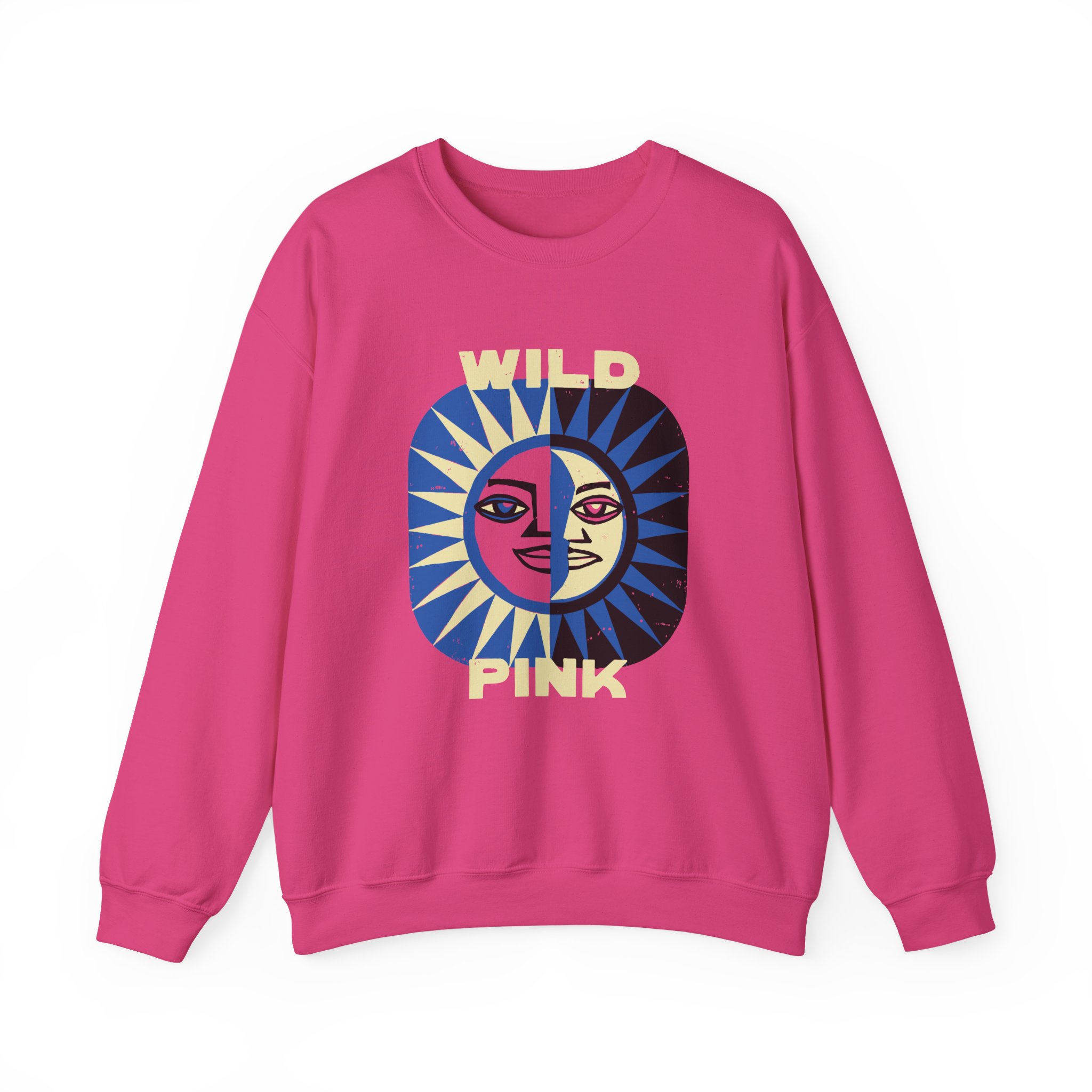Wild Pink Sun Moon Unisex Heavy Blendâ„¢ Crewneck Sweatshirt