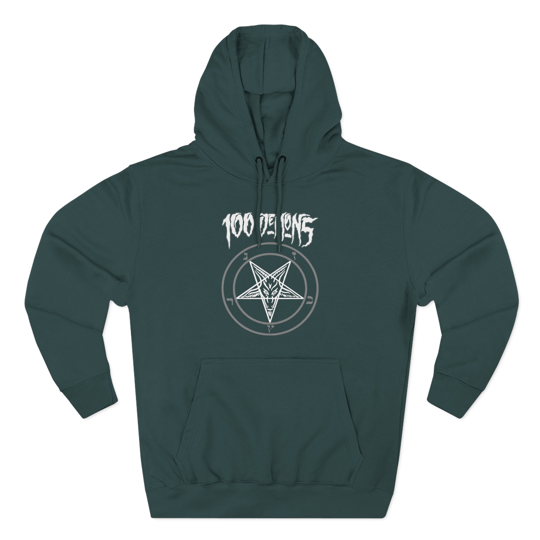 100 Demons Pentagram Three-Panel Fleece Hoodie