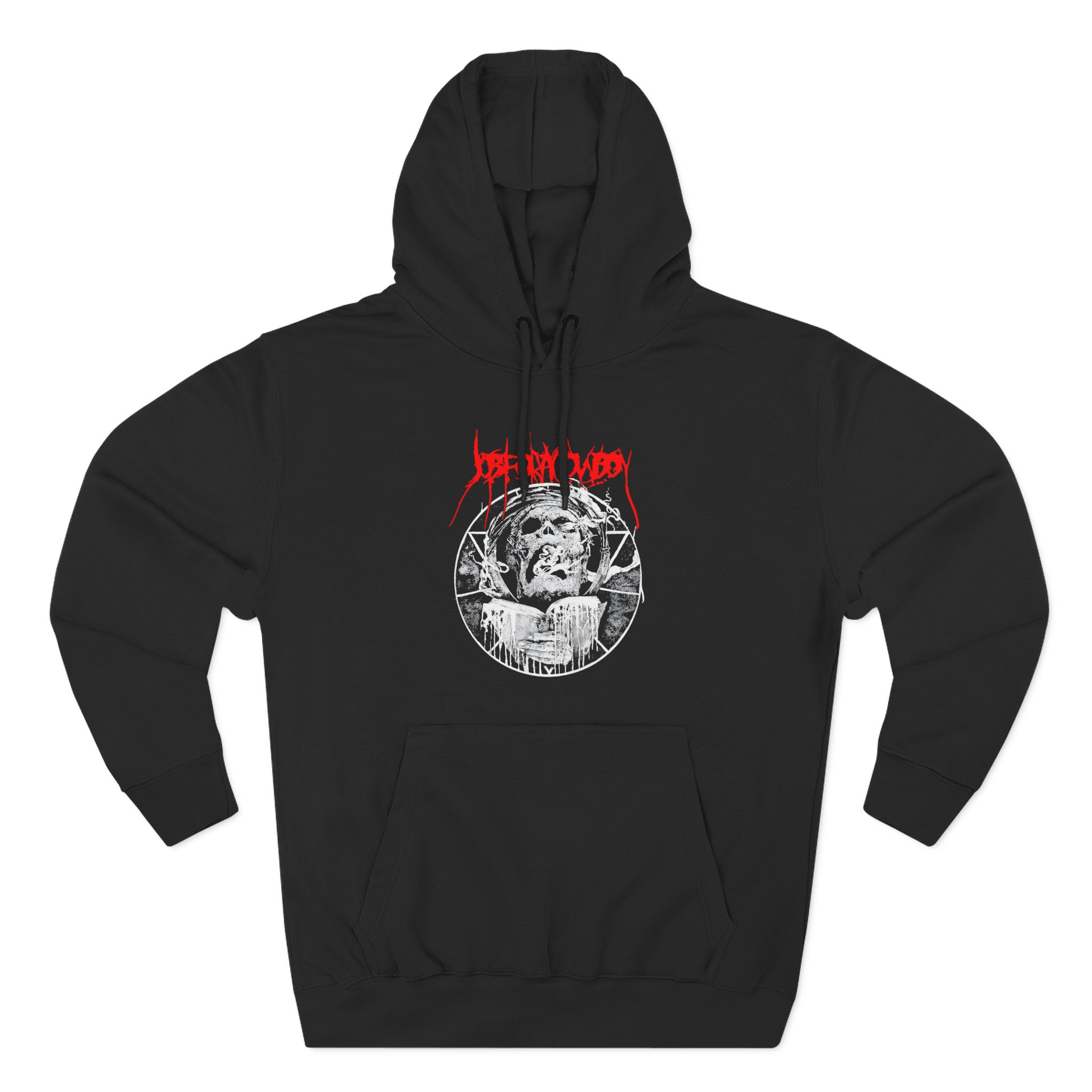 Job for a Cowboy Smoking Skull Three-Panel Fleece Hoodie