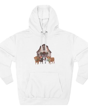 Katie Van Slyke Christmas Cows Three-Panel Fleece Hoodie