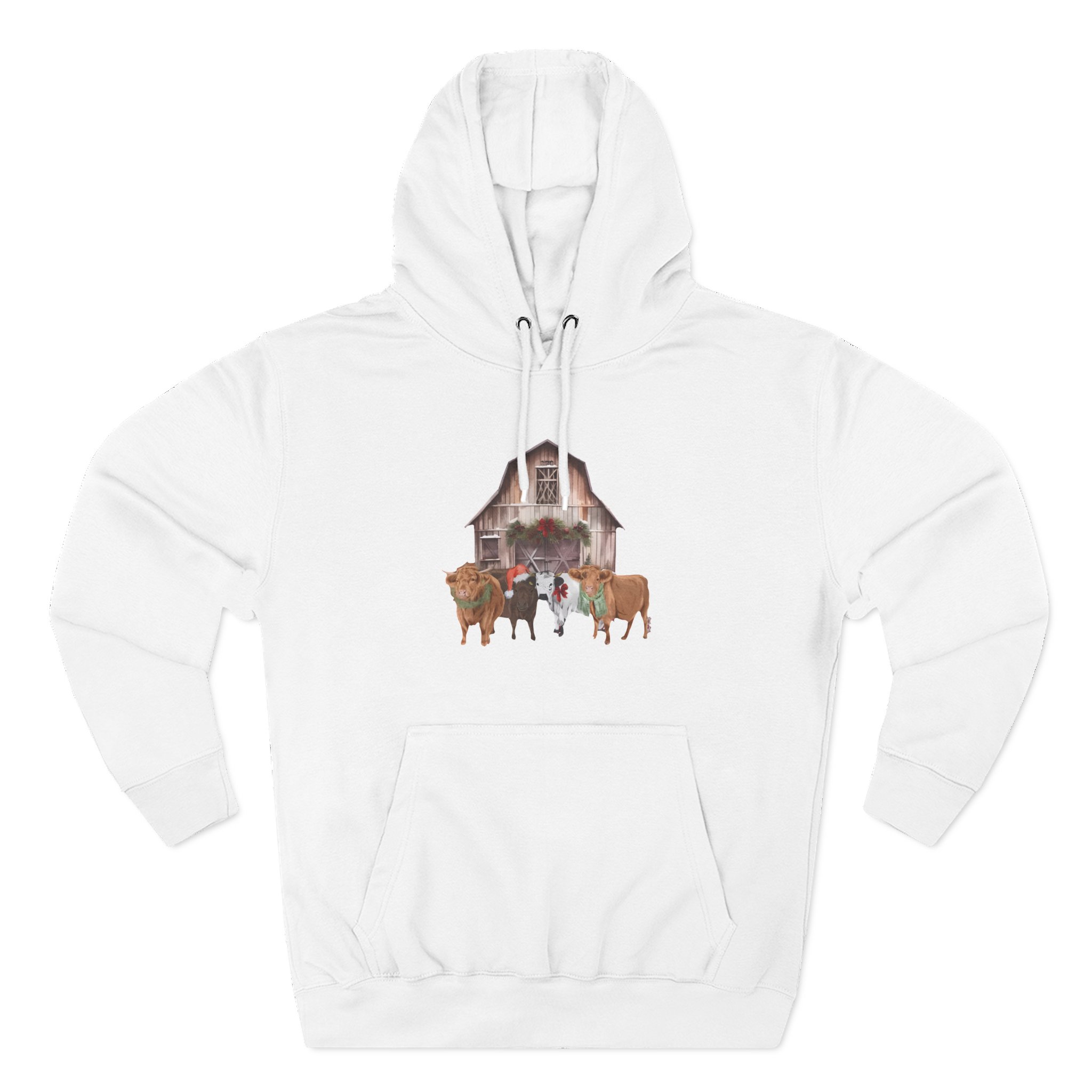 Katie Van Slyke Christmas Cows Three-Panel Fleece Hoodie