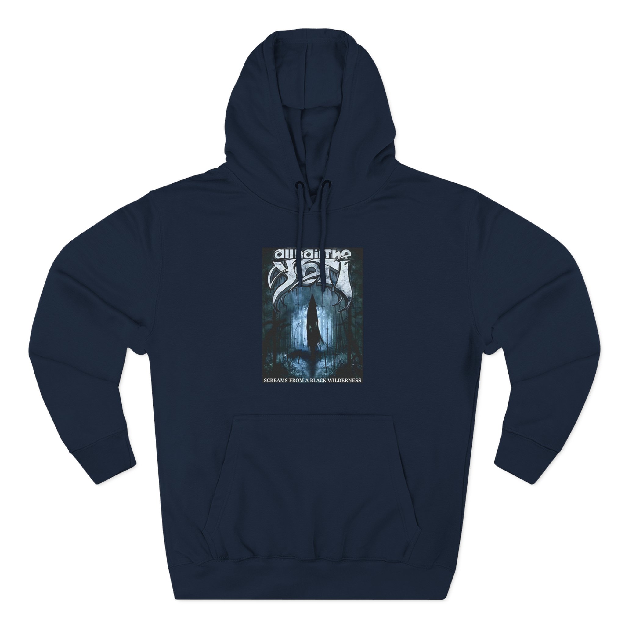 All Hail the Yeti Screams From a Black WildernessAll Hail the Yeti Screams From a Black Wilderness Three-Panel Fleece Hoodie