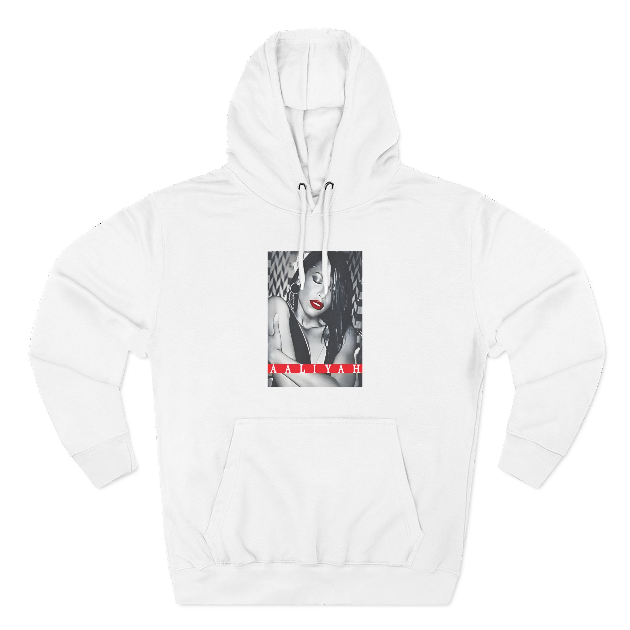 Aaliyah Red Lips Three-Panel Fleece Hoodie