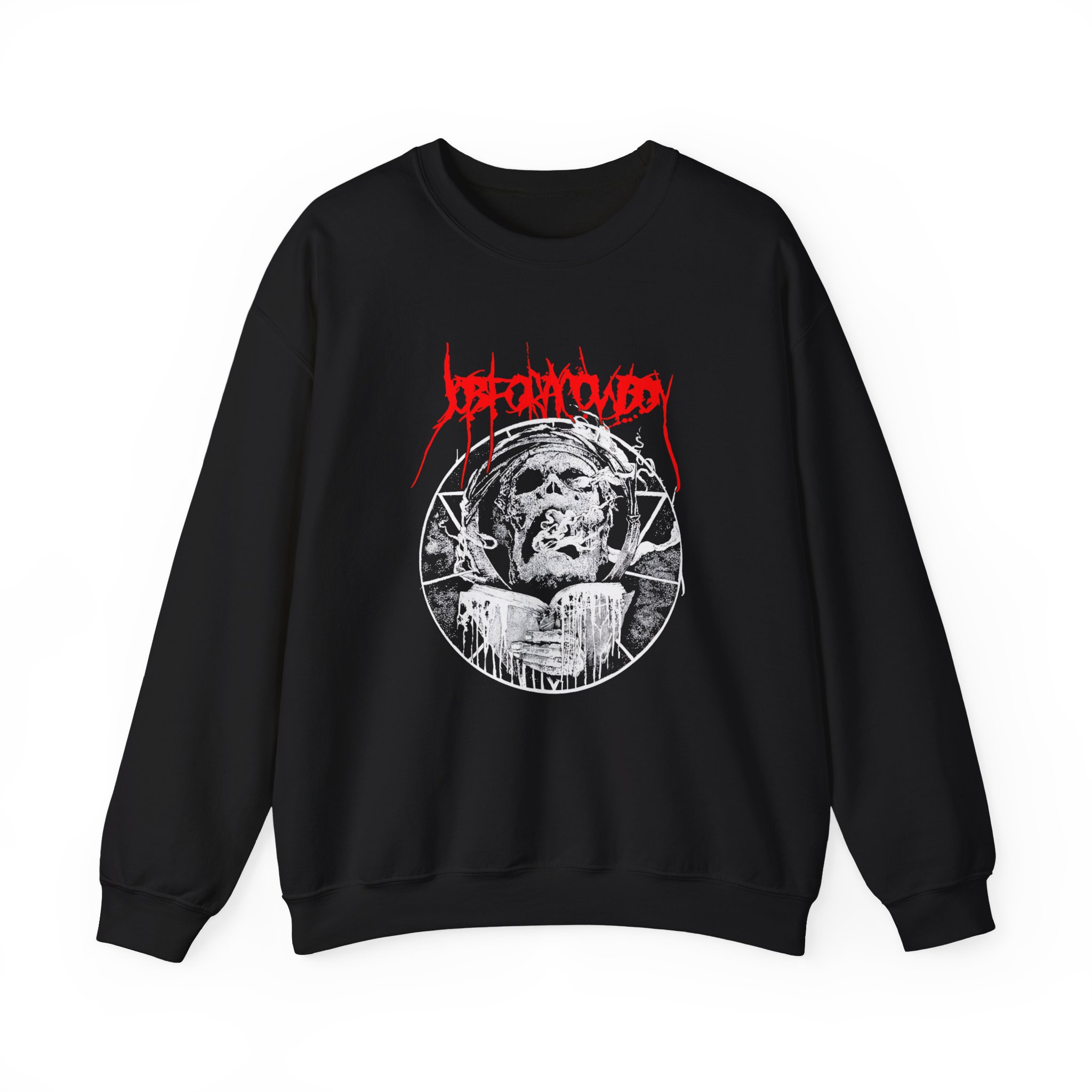 Job for a Cowboy Smoking Skull Unisex Heavy Blendâ„¢ Crewneck Sweatshirt