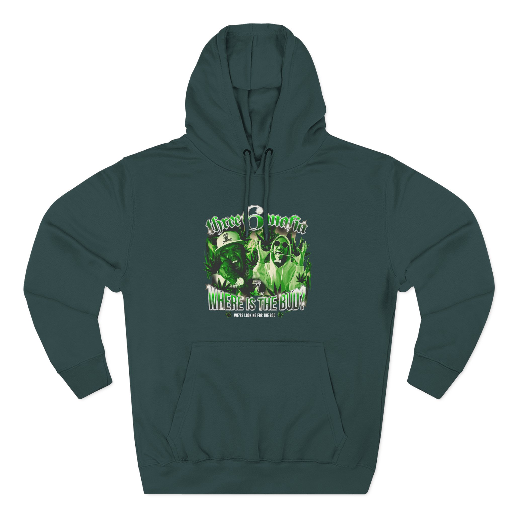Three 6 Mafia Where is the Bud? Three-Panel Fleece Hoodie