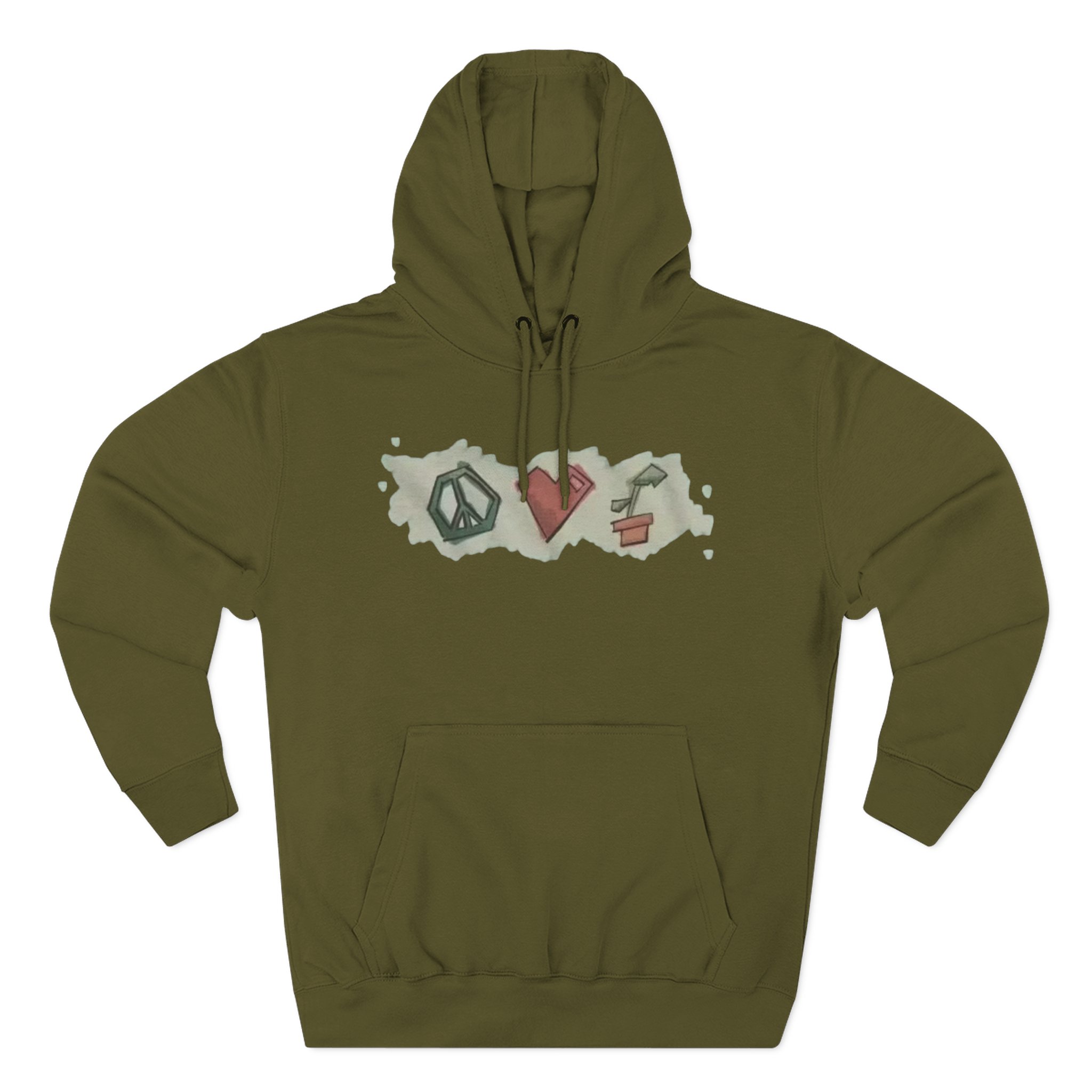 Mumbo Jumbo Peace, Love and Plants Three-Panel Fleece Hoodie
