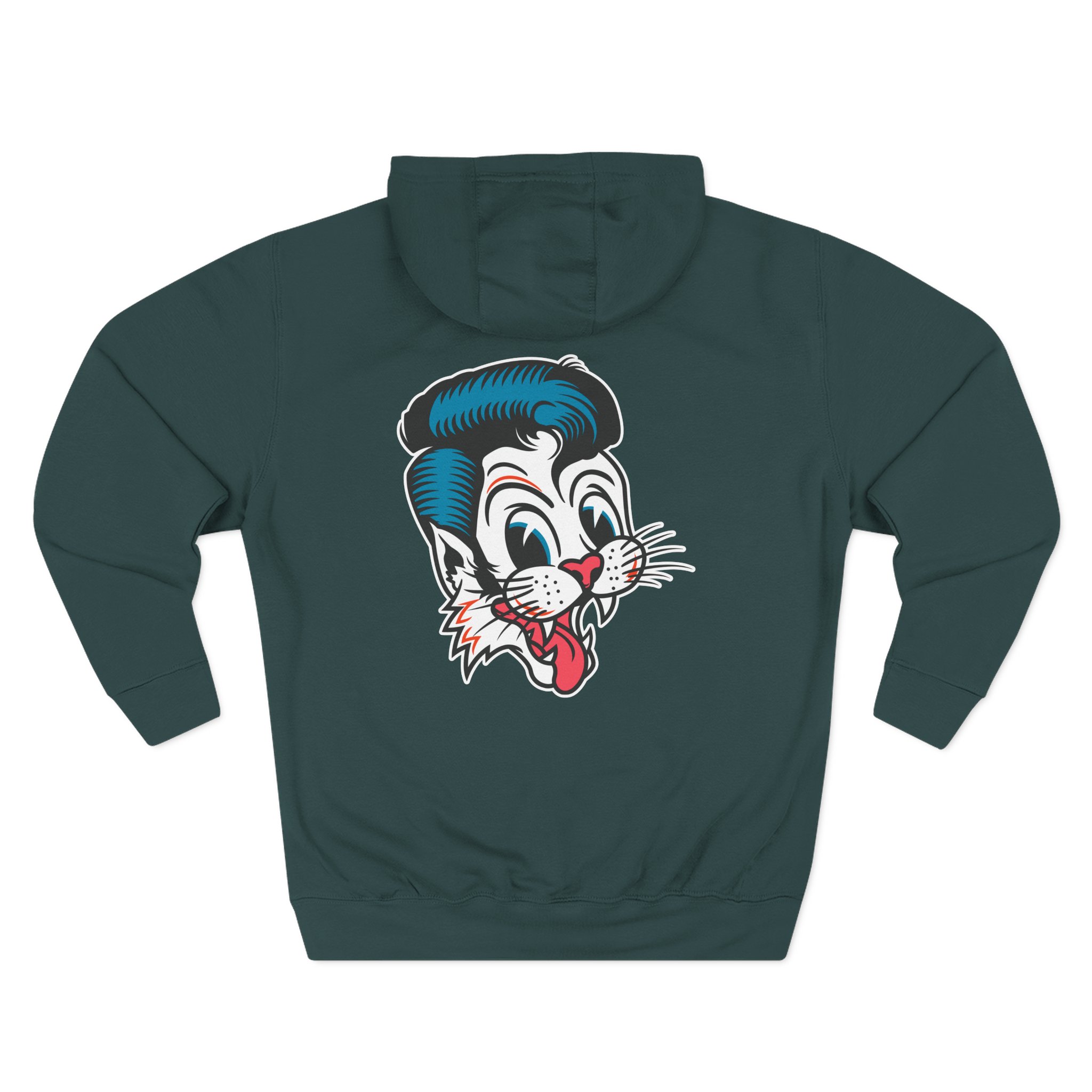 Stray Cats Cat Head Logo Three-Panel Fleece Hoodie