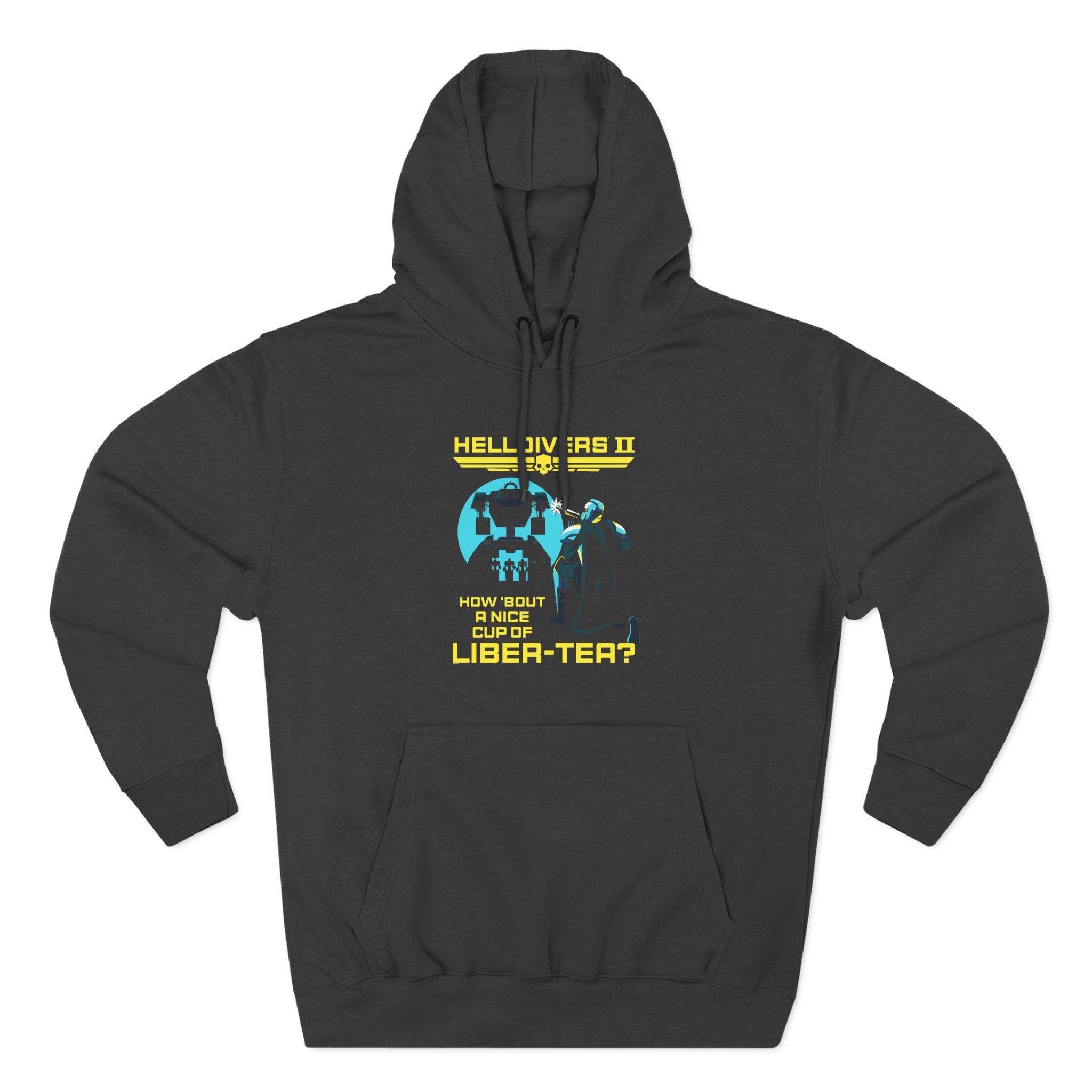 Helldivers Cup of Liber-tea Three-Panel Fleece Hoodie