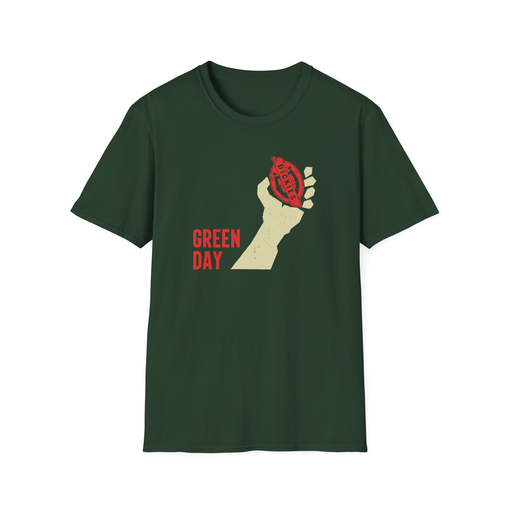Green Day Dickies Heart Grenade Unisex Softstyle T-Shirt
